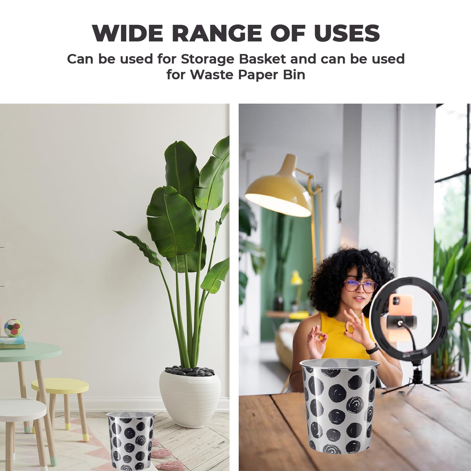 7.7L Plastic Waste Paper Dust Bin Round Rubbish Bin For Office Bathroom Kitchen - Picture 7 of 60