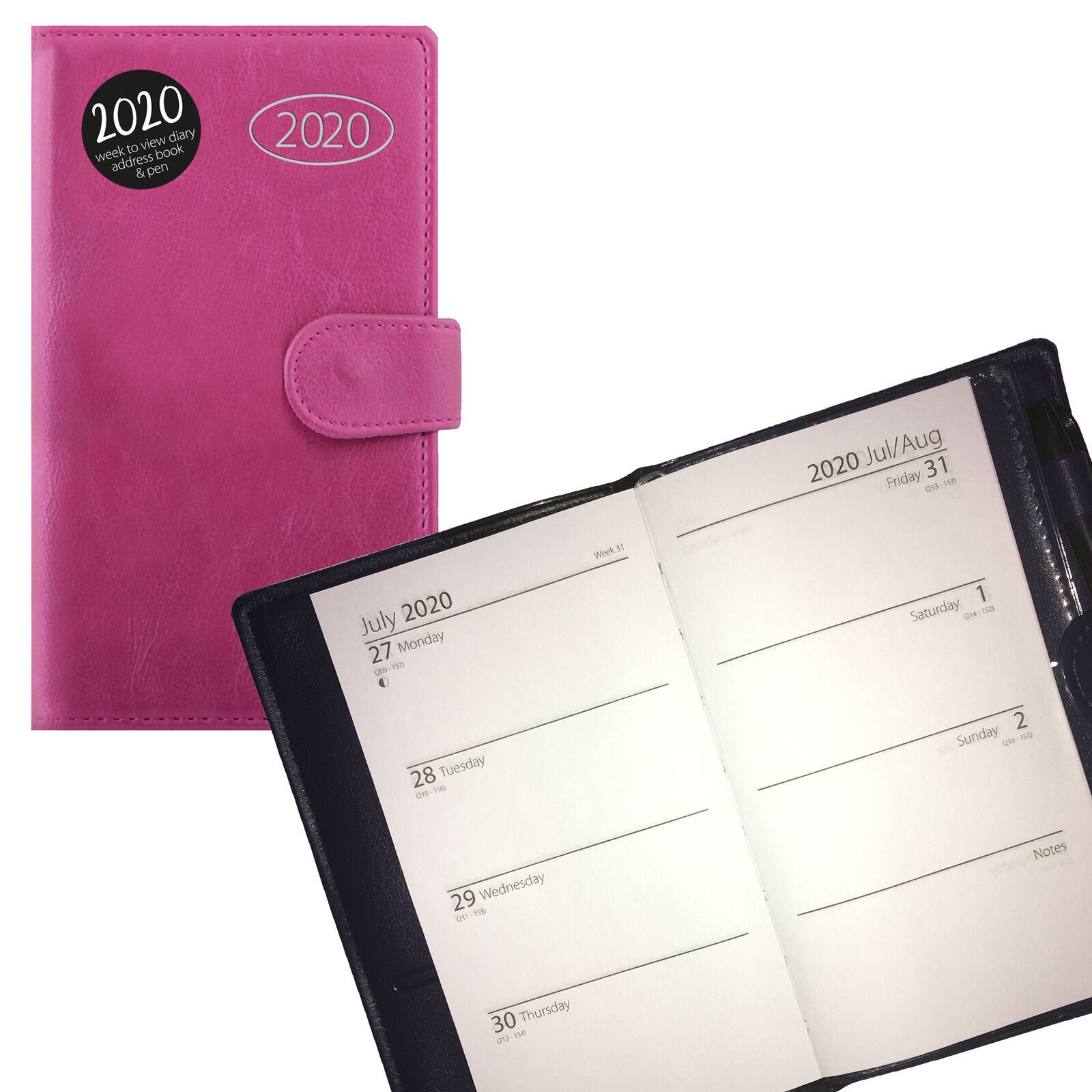 2020 Diary A5 Slim Pocket Week To View Day to Page Organiser Address Book