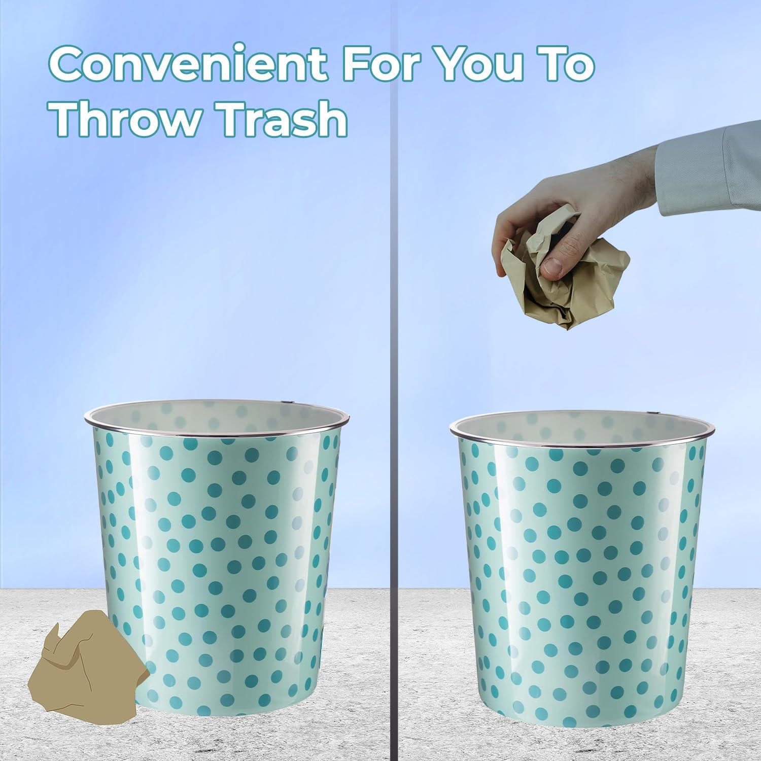 7.7L Plastic Waste Paper Dust Bin Round Rubbish Bin For Office Bathroom Kitchen - Picture 13 of 60