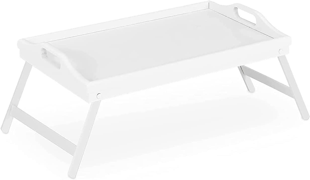 Multipurpose Bamboo Bed Tray Table With Handles And Foldable Legs - Picture 10 of 15