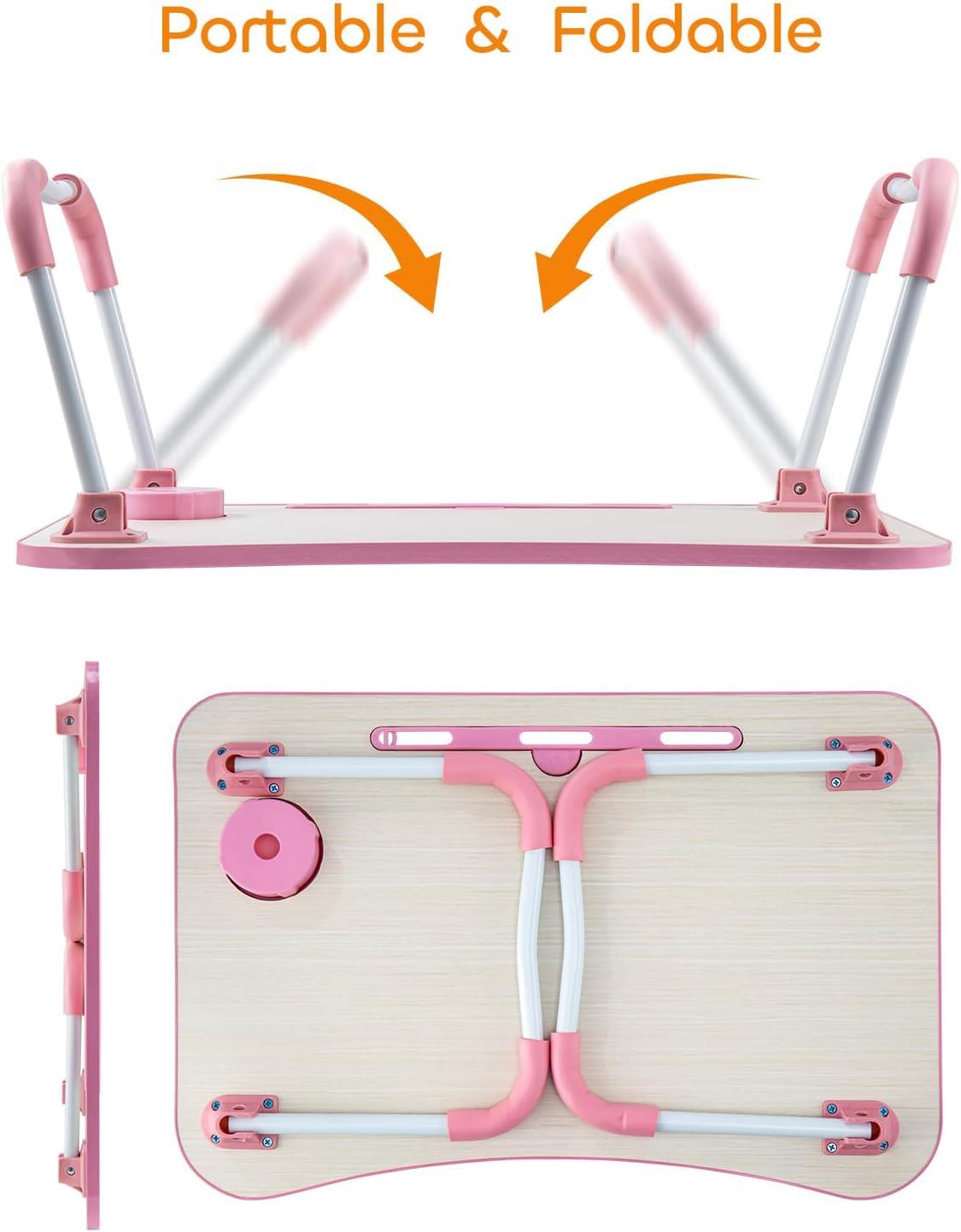 Laptop Bed Table Lap Standing Desk with Foldable Legs & Cup Slot Sofa Bed Stand - Picture 31 of 39