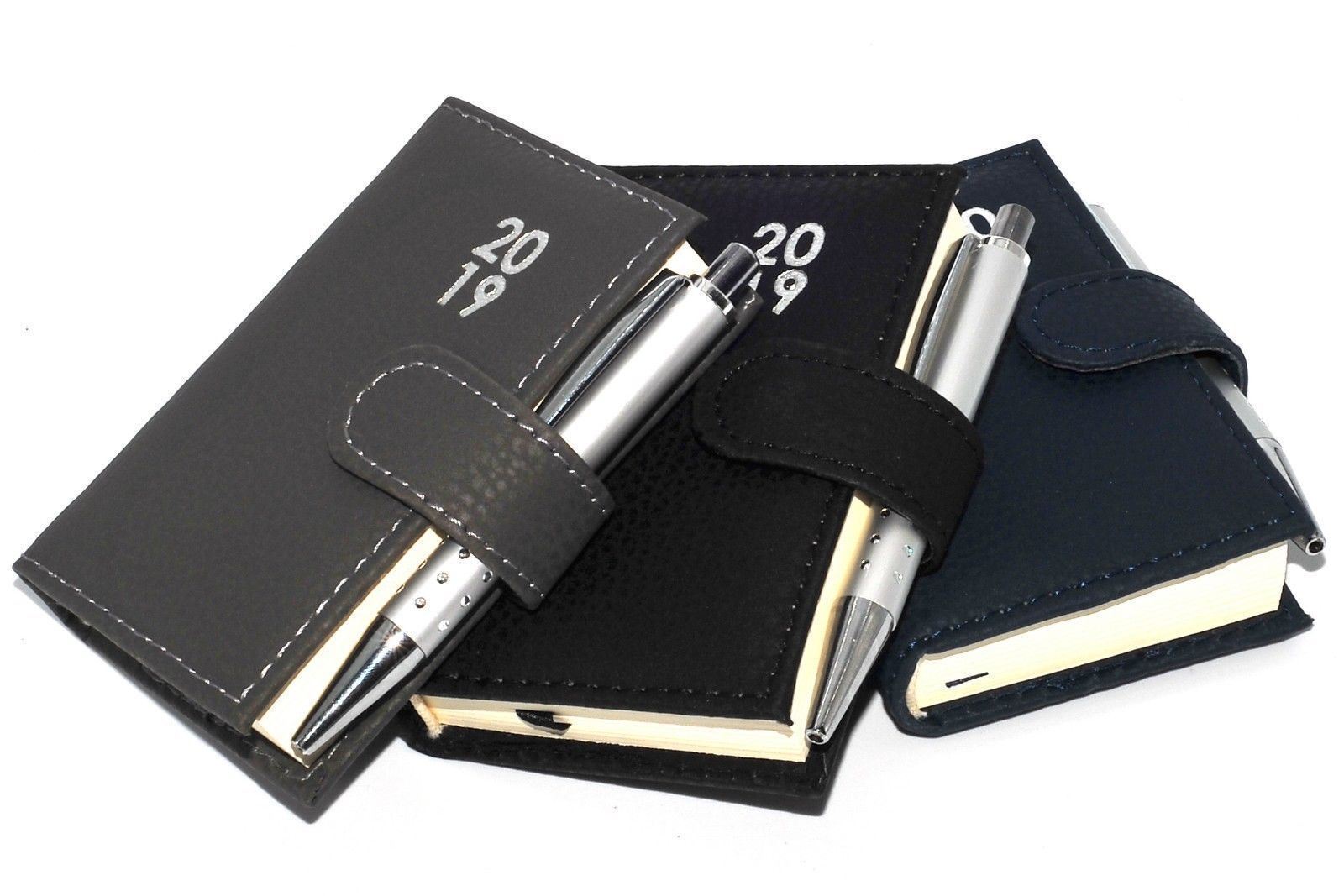 2019 Diary A7 Slimline Soft Leather Feel Pocket Week Day to Page