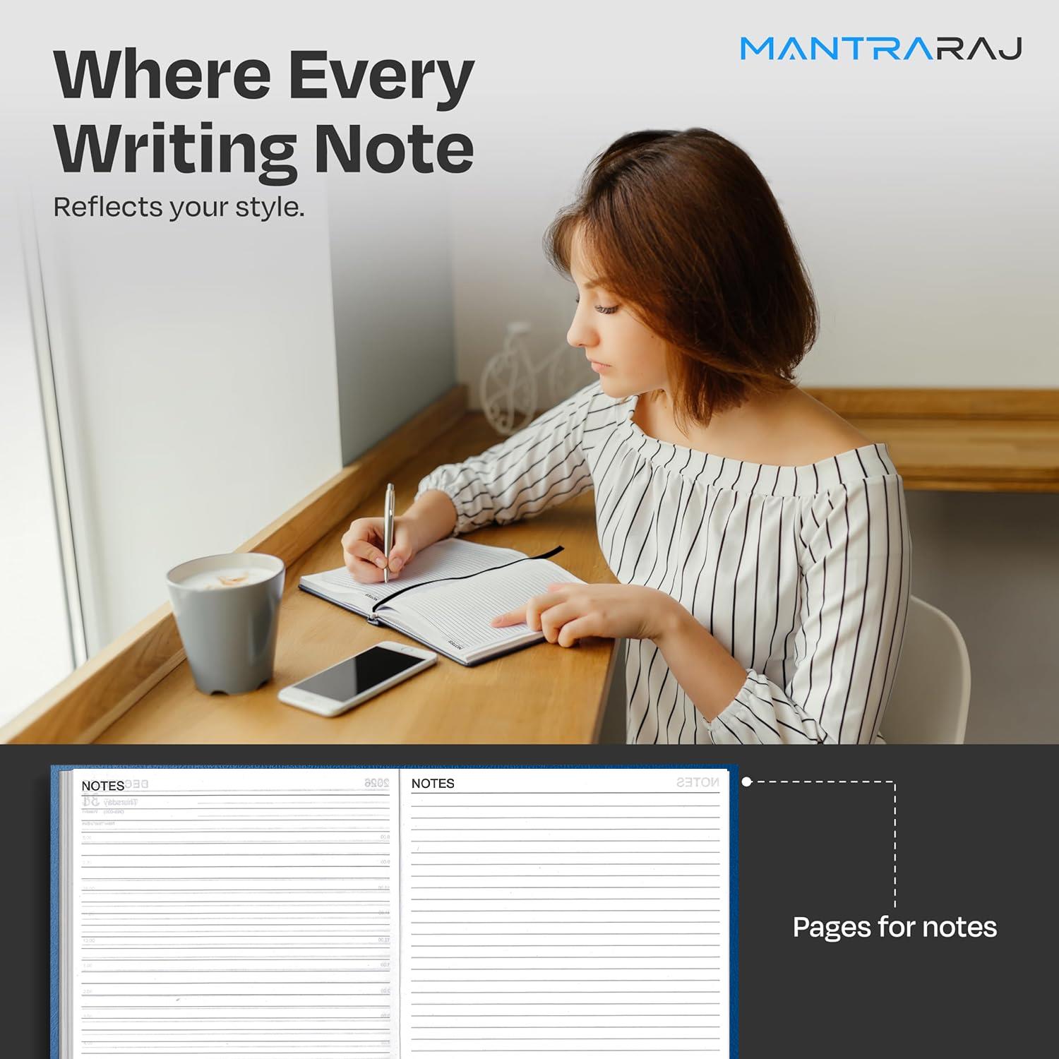 2026 Diary A5 Hardback 2 Pages Per Day Diary Casebound Classic Office Desk Diary - Picture 15 of 15