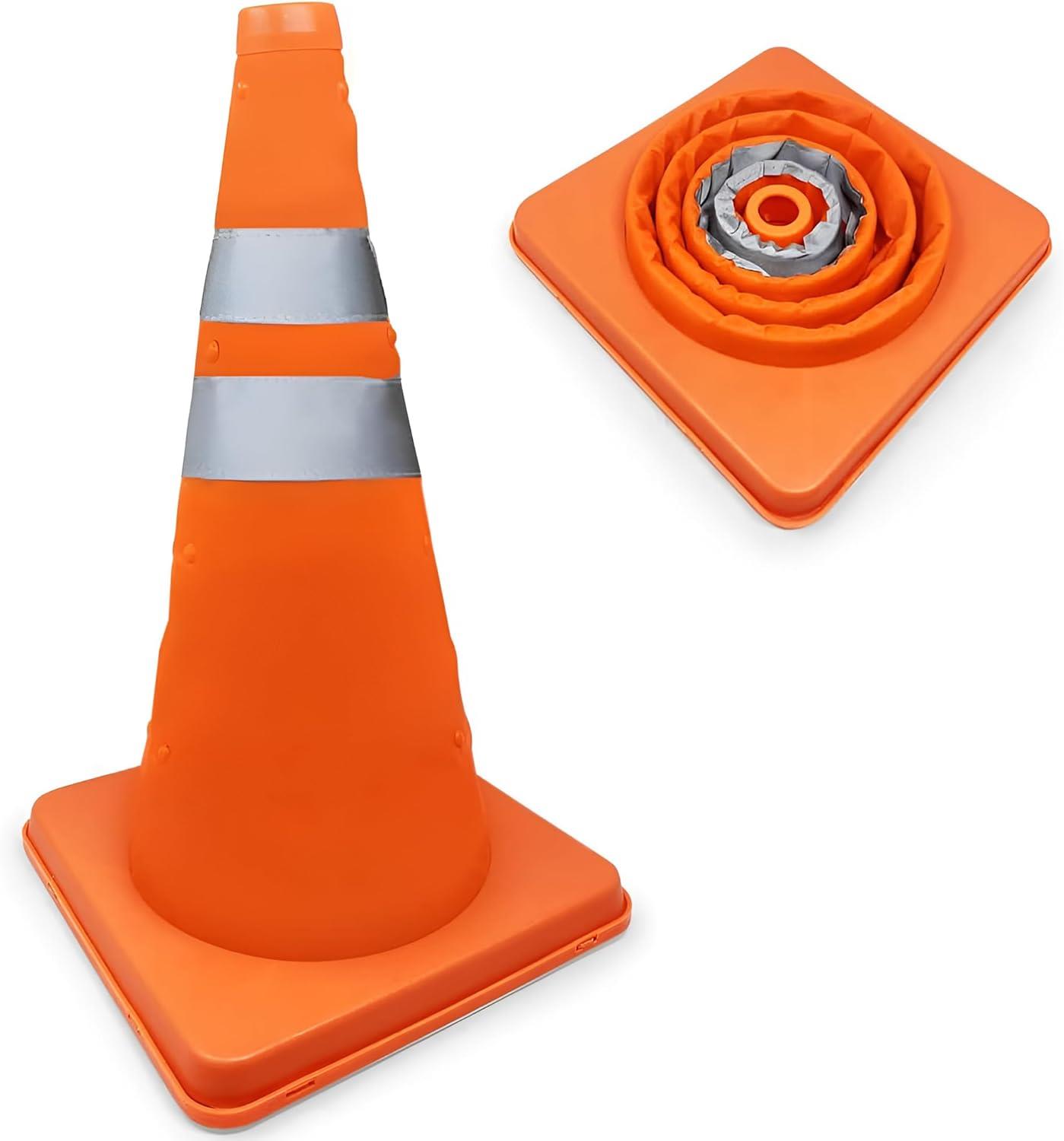 18" Pop Up Collapsible Safety Traffic Warning Cone Car Van Caravan Motorhome - Picture 16 of 24