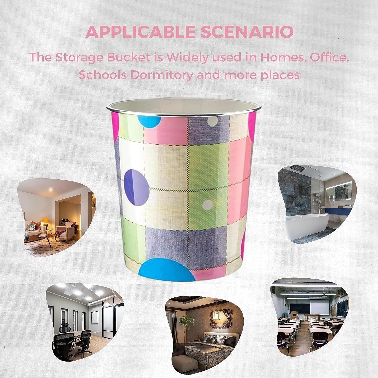 7.7L Plastic Waste Paper Dust Bin Round Rubbish Bin For Office Bathroom Kitchen - Picture 56 of 60