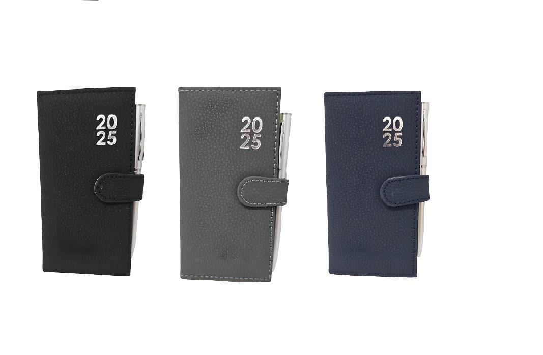 2025 Week To View Premium Padded Slim Pocket Diary Stud Close Diary With Pen - Picture 24 of 35