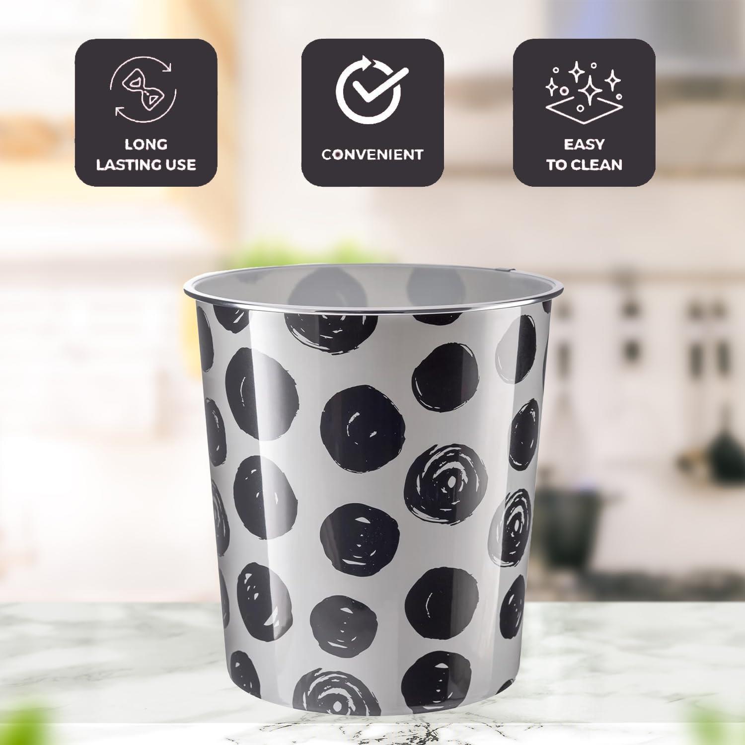 7.7L Plastic Waste Paper Dust Bin Round Rubbish Bin For Office Bathroom Kitchen - Picture 5 of 60