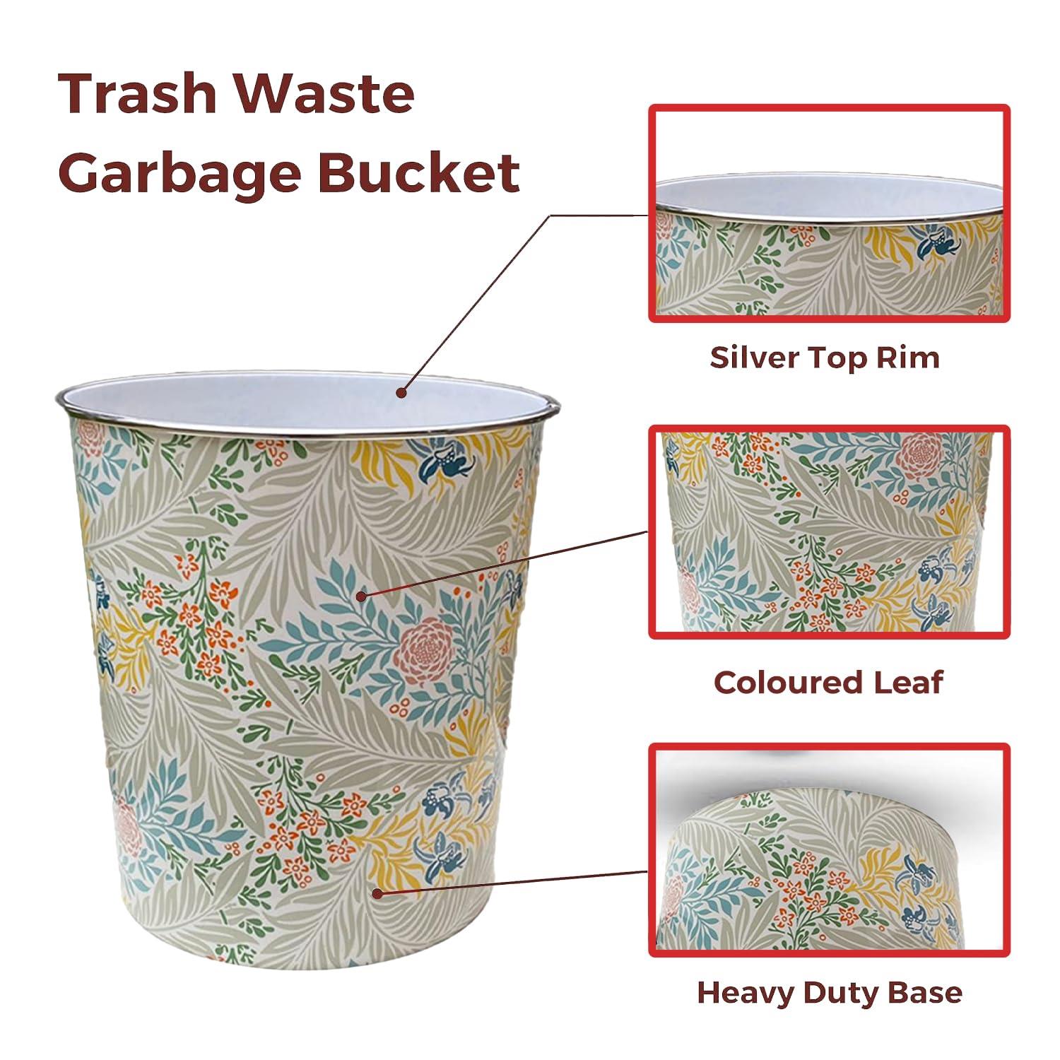 7.7L Plastic Waste Paper Dust Bin Round Rubbish Bin For Office Bathroom Kitchen - Picture 27 of 60