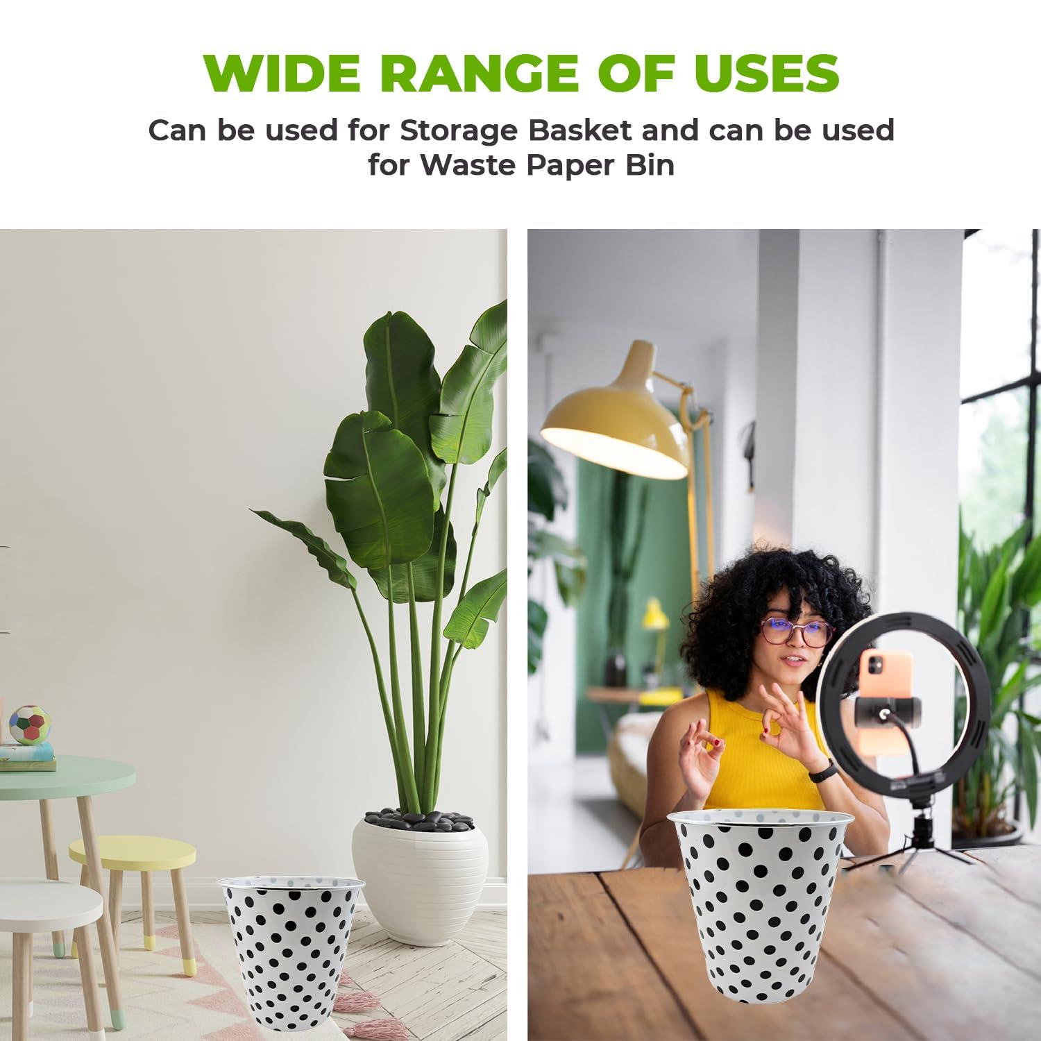 7.7 Litre Plastic Waste Paper Basket Bin Round Trash Can Recycling Rubbish Bin - Picture 4 of 23