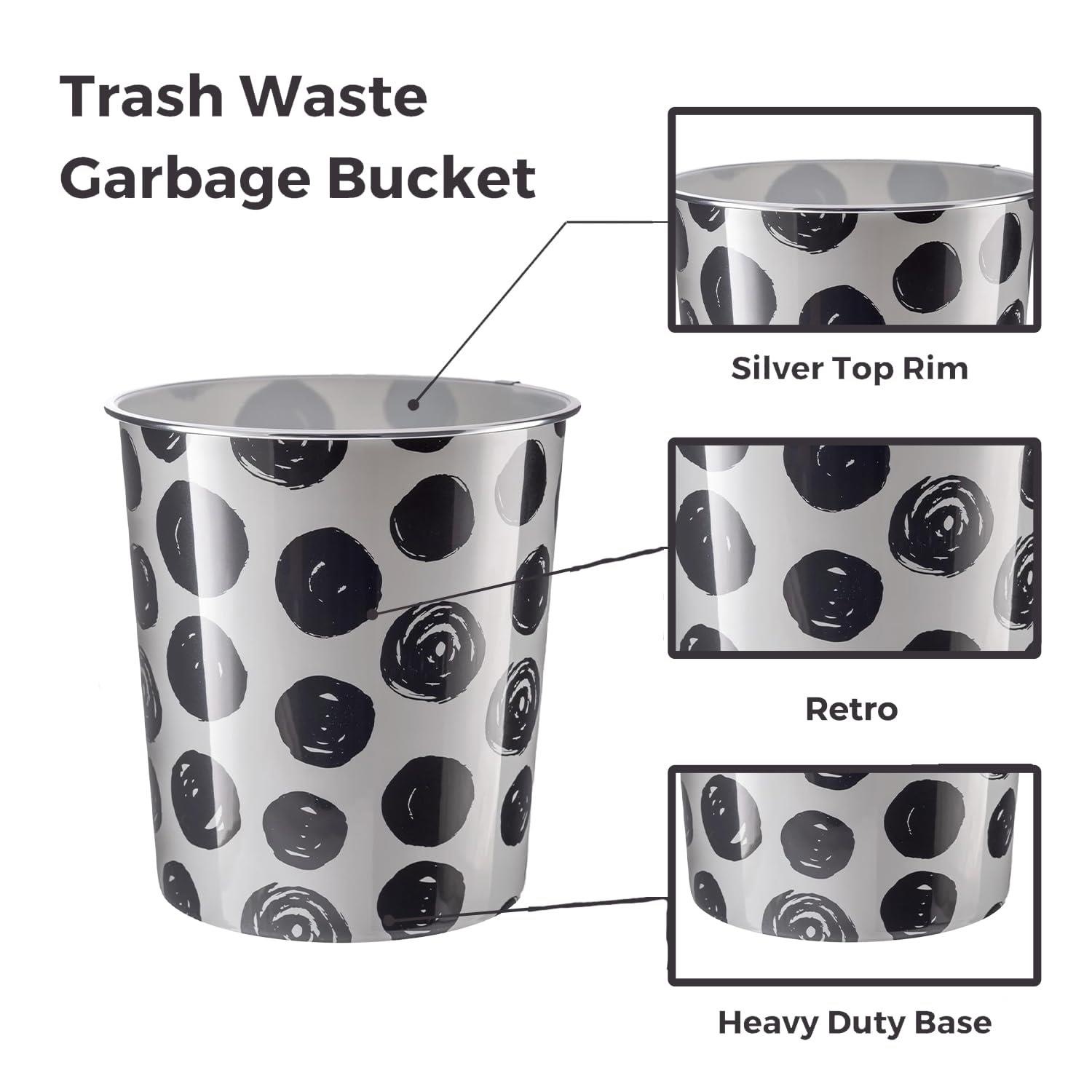7.7L Plastic Waste Paper Dust Bin Round Rubbish Bin For Office Bathroom Kitchen - Picture 6 of 60