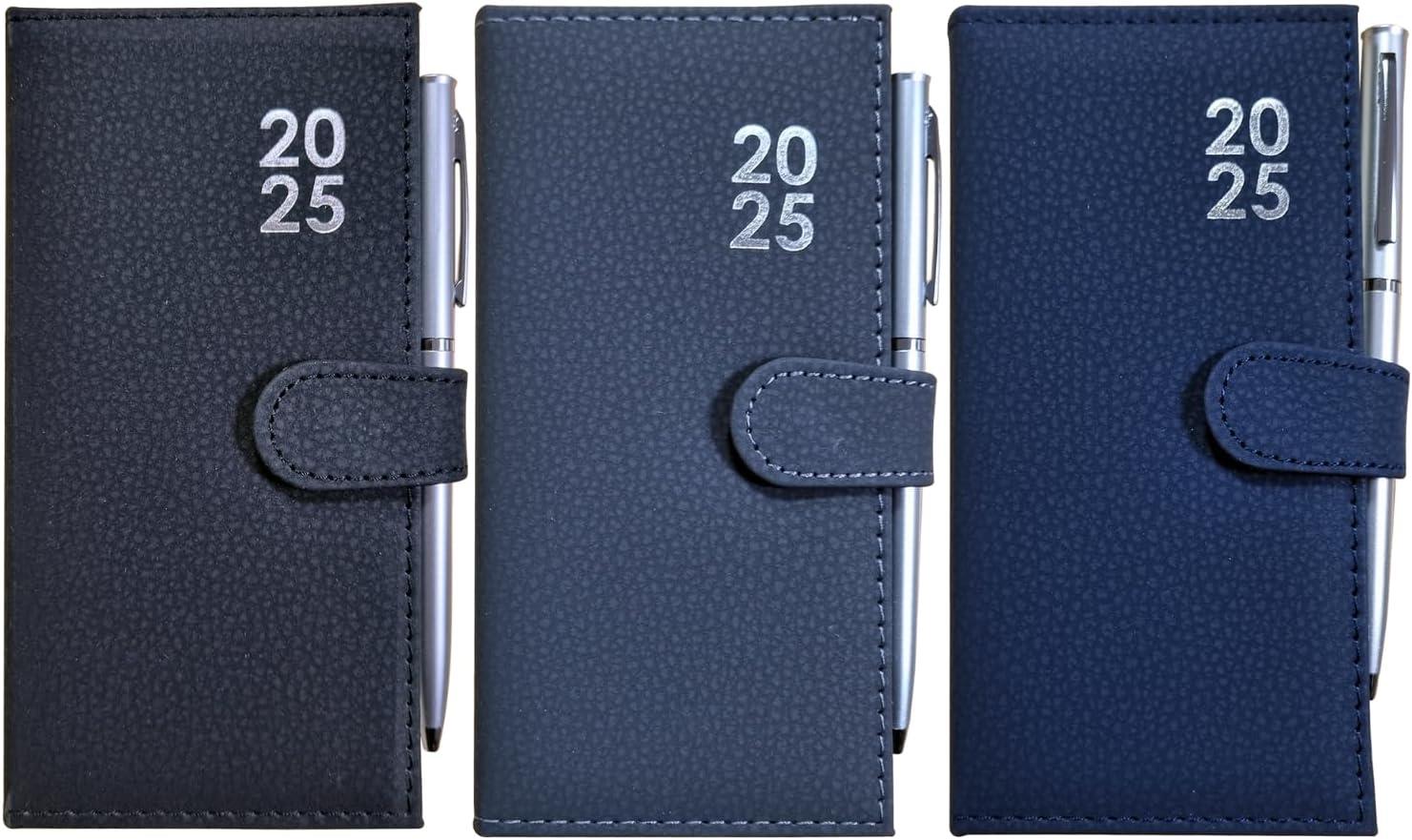 2025 Week To View Premium Padded Slim Pocket Diary Stud Close Diary With Pen - Picture 10 of 35