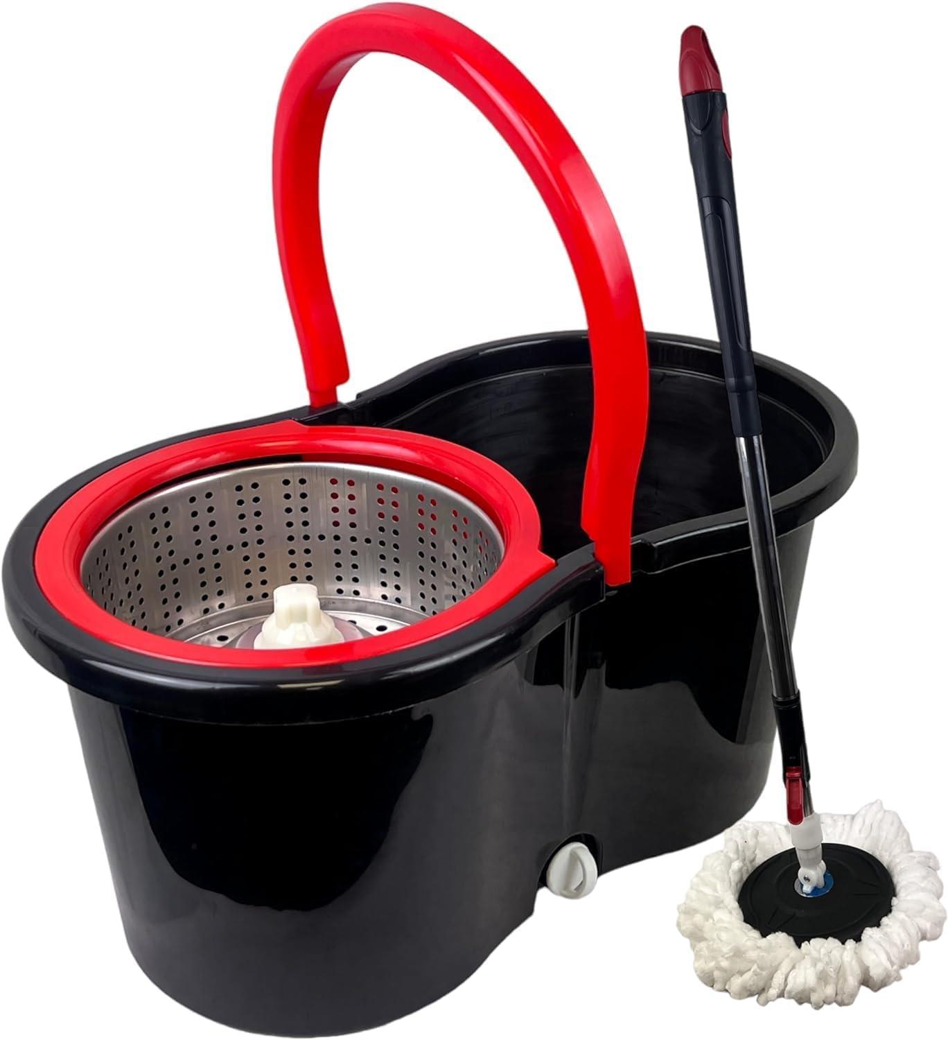 360° Rotating Spin Mop Floor Mop Dry Bucket Set With 2 Microfibre Cleaning Head - Picture 3 of 16