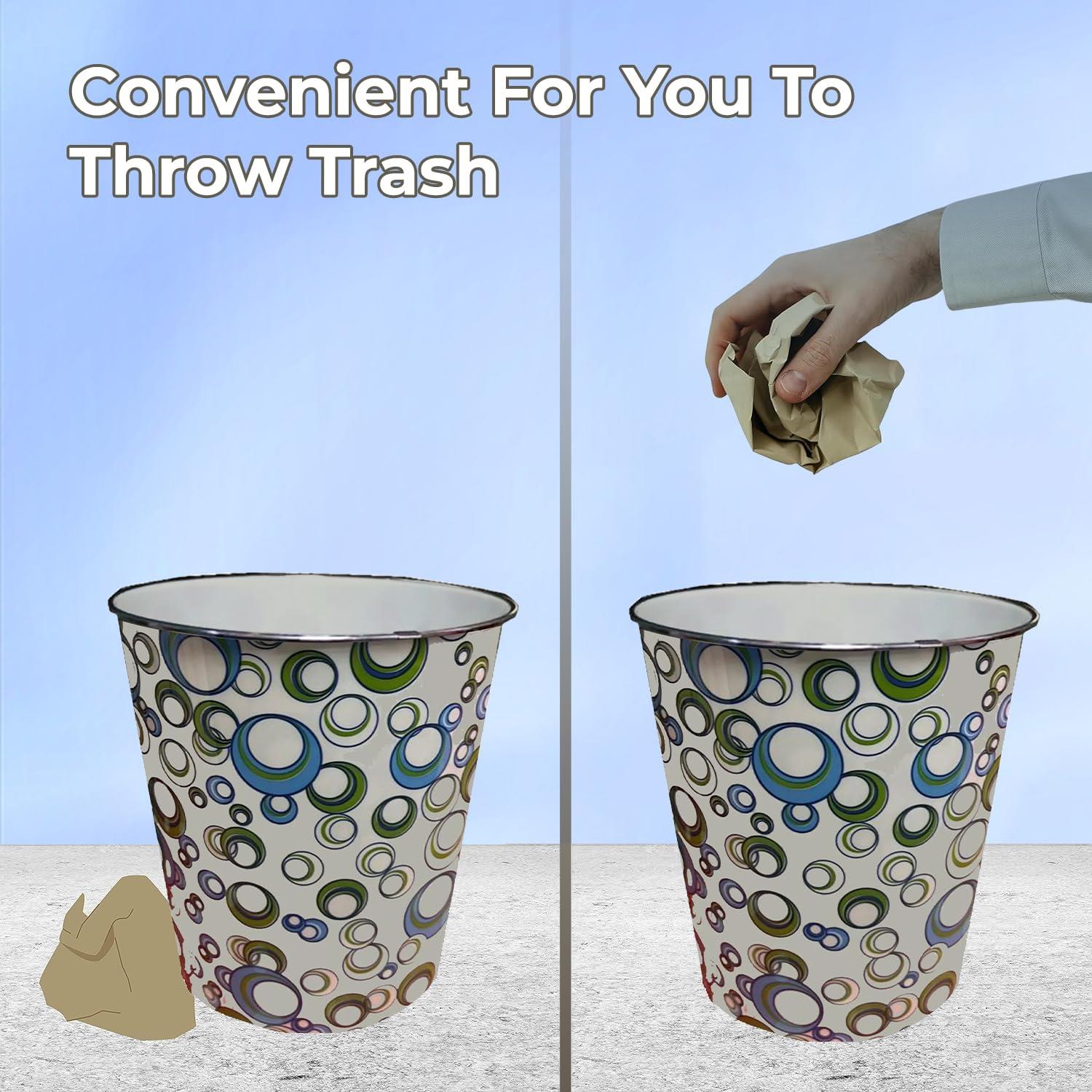 7.7 Litre Plastic Waste Paper Basket Bin Round Trash Can Recycling Rubbish Bin - Picture 13 of 23