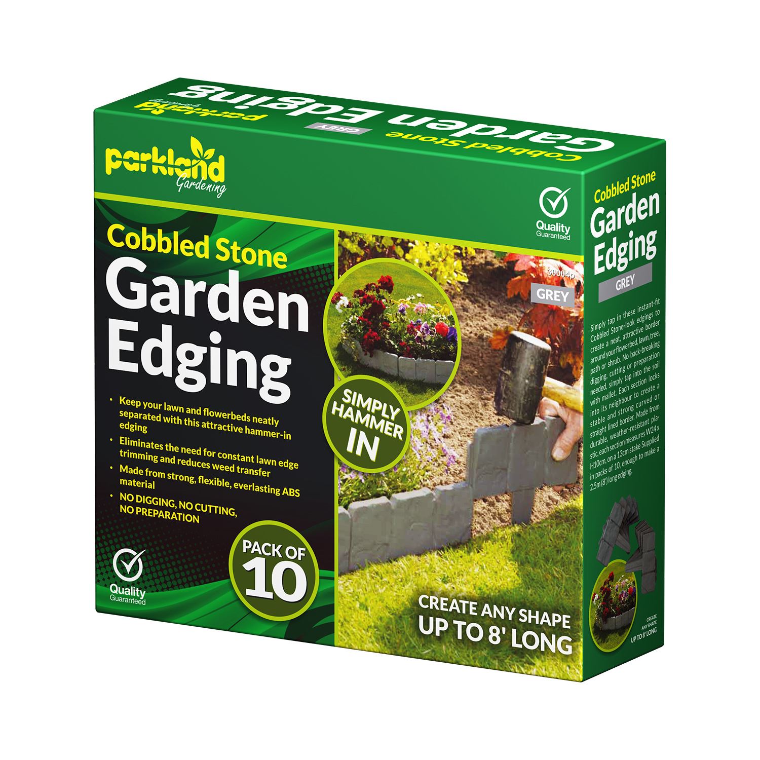 Cobbled Stone Effect Plastic Garden Lawn Edging Plant Border Simply Hammer In - Picture 7 of 7