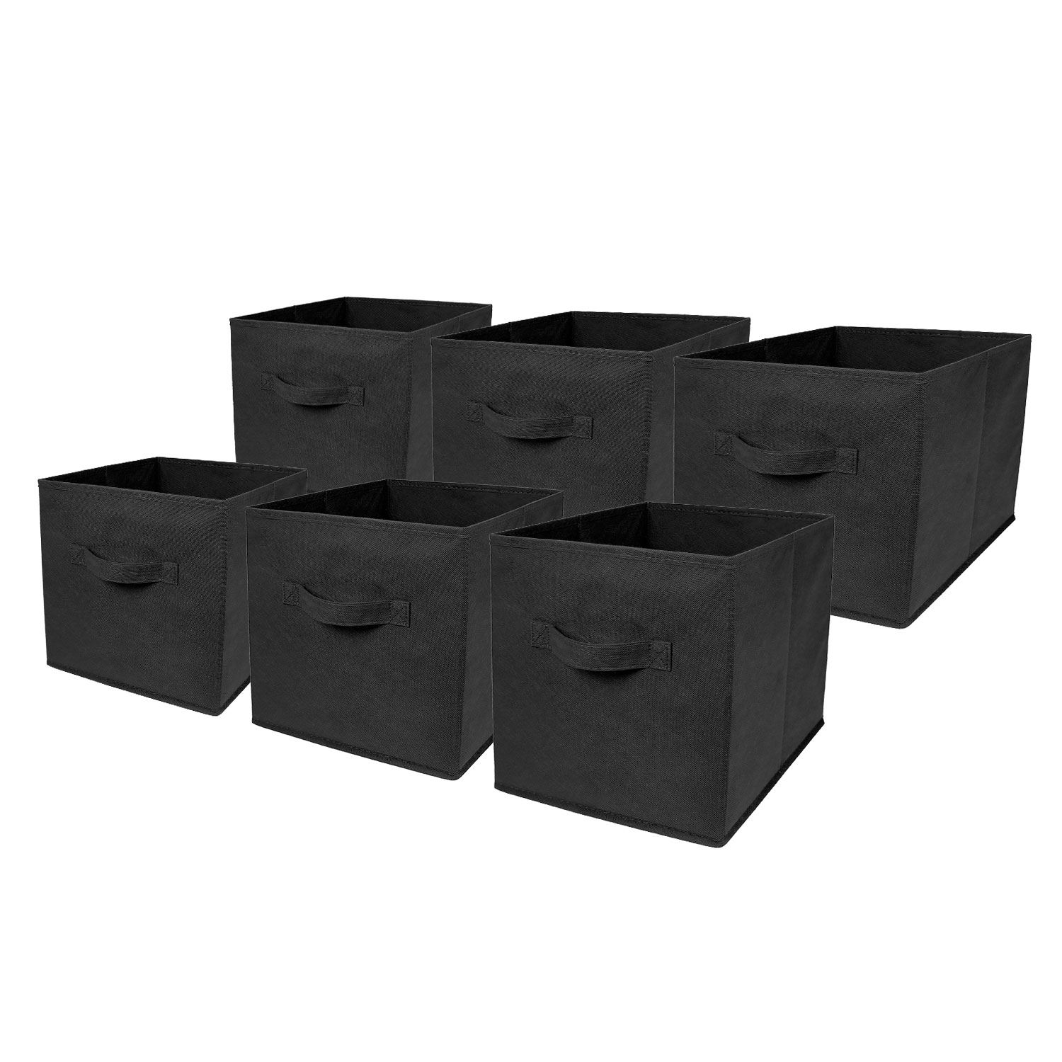 6 x Foldable Canvas Storage Folding Box Collapsible Fabric Cubes Toys