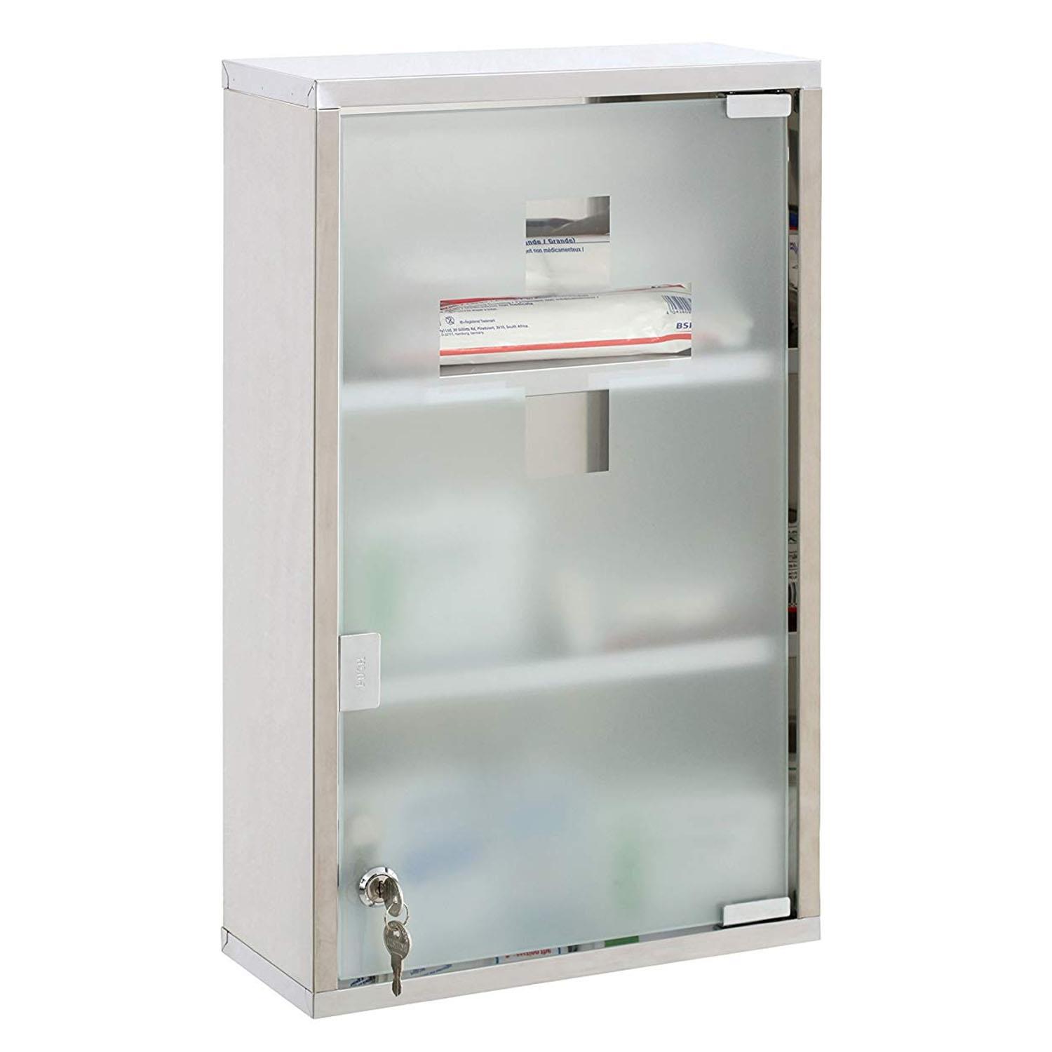 Parete in acciaio inox con serratura armadietto delle Bond Hardware® Armadietto a parete in acciaio inox, con