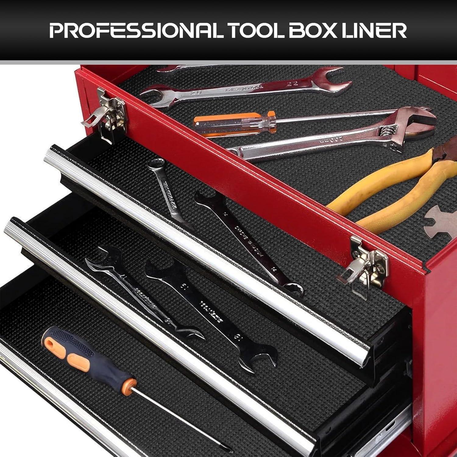 Professional Toolbox Liner Non Slip Heavy Duty Tool Box Foam Drawer Mat Black - Produktbild 4