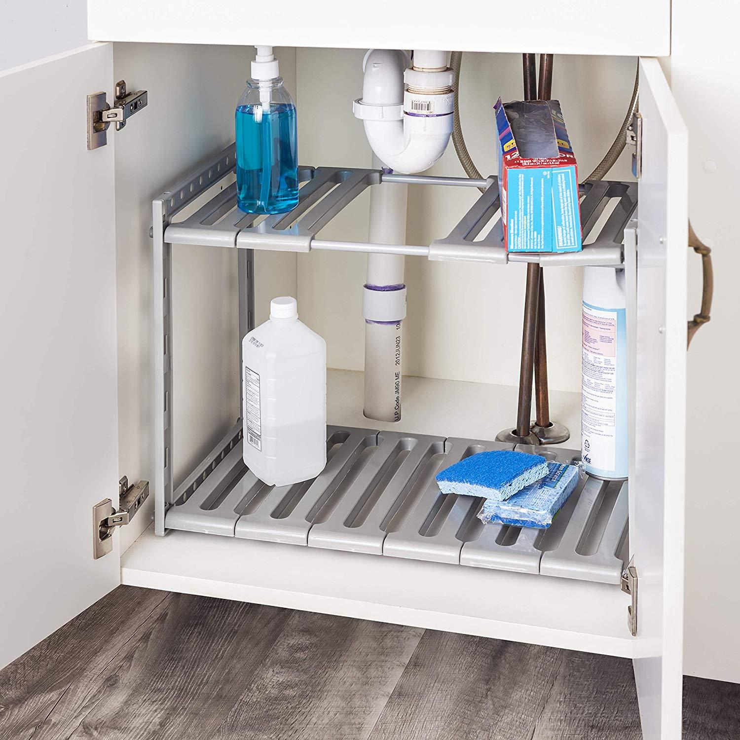 UNDER SINK STORAGE Shelf Shelves Organizer Space Saving Tidy Rack