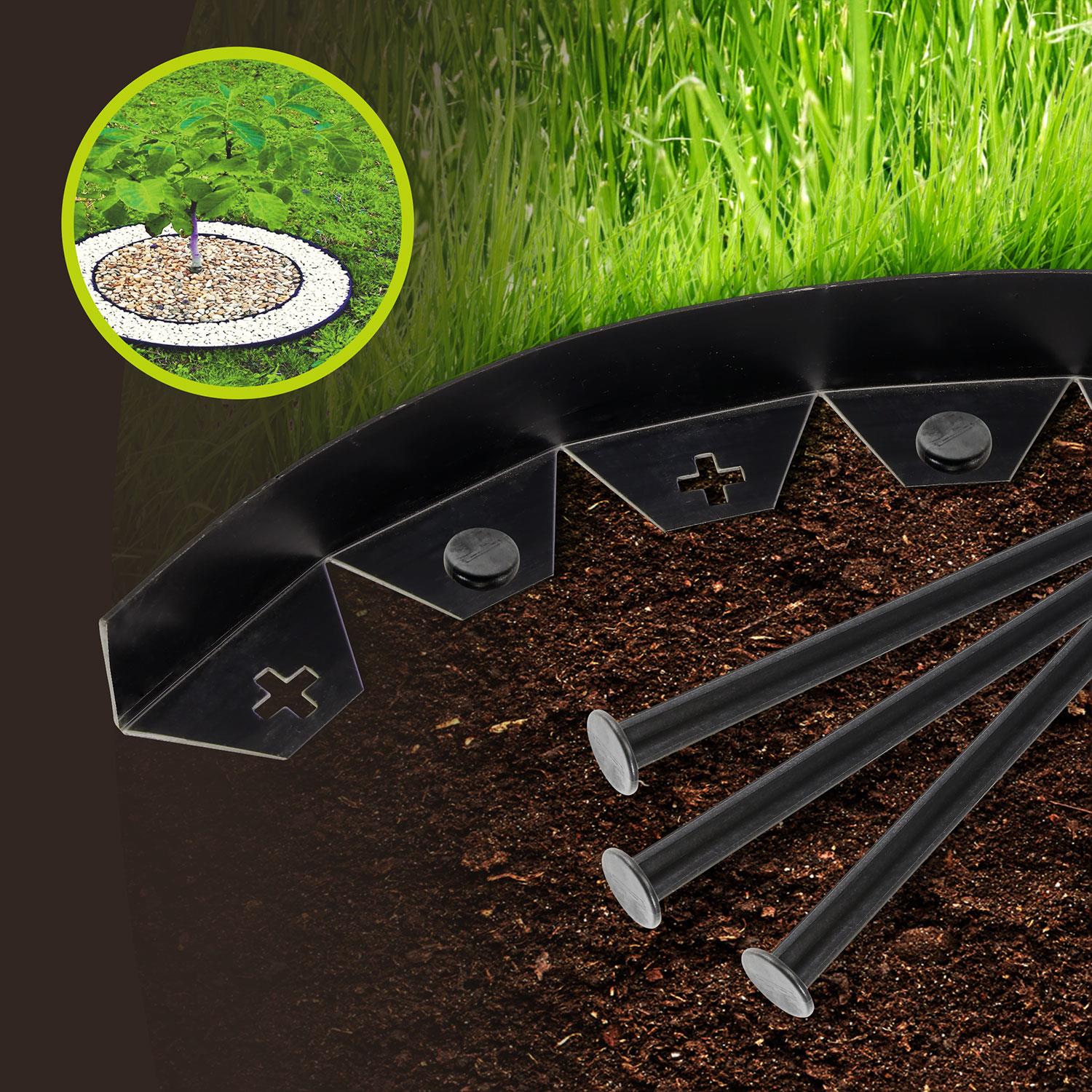 GARDEN BORDER LAWN EDGING FLEXIBLE PLASTIC FLOWER BED HAMMER IN PATH EDGE FENCE - Picture 65 of 86