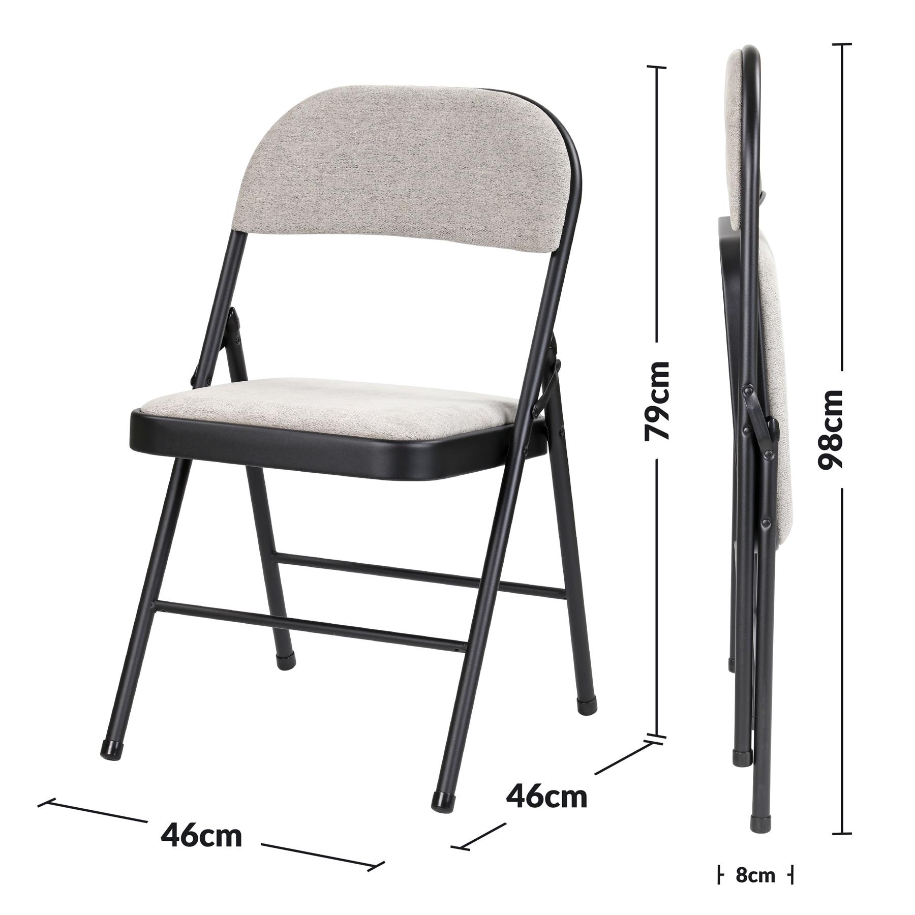 Deluxe Strong Steel Metal Frame Fabric Padded Folding Office Back Rest Chair New - Picture 16 of 23