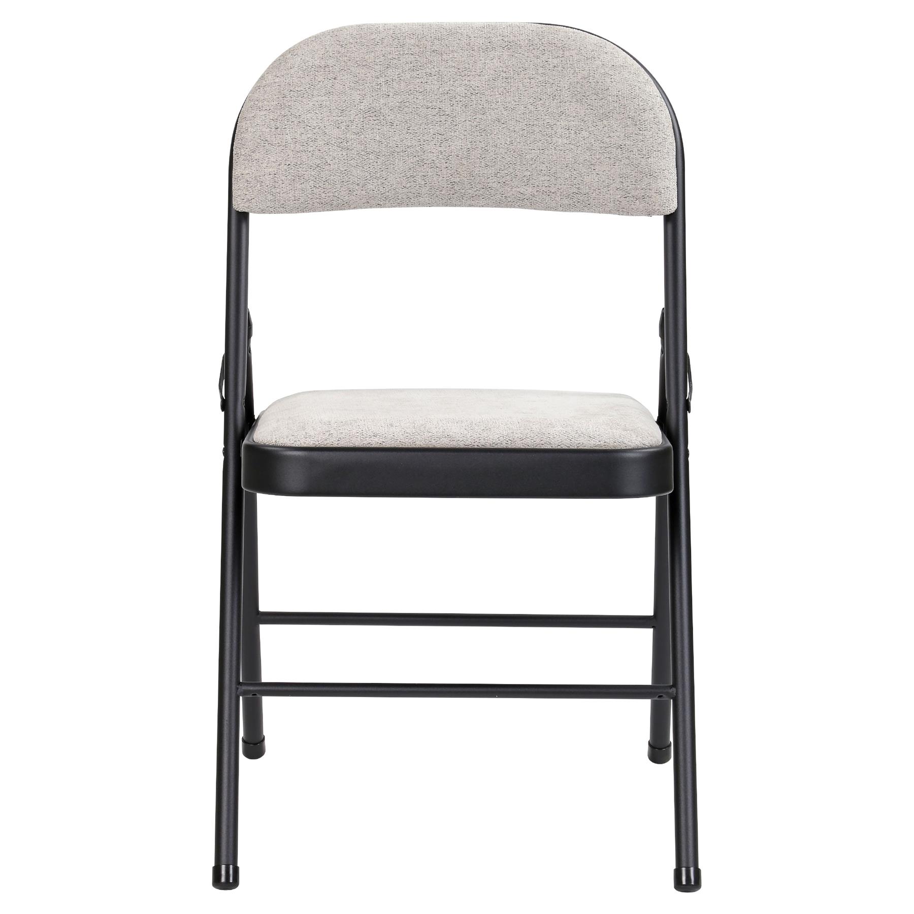 Deluxe Strong Steel Metal Frame Fabric Padded Folding Office Back Rest Chair New - Picture 13 of 23