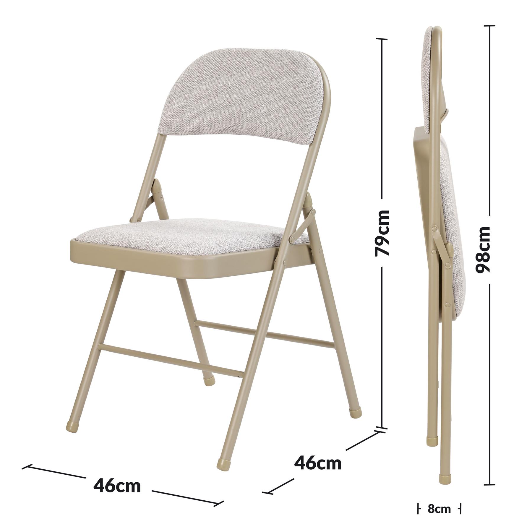 Deluxe Strong Steel Metal Frame Fabric Padded Folding Office Back Rest Chair New - Picture 9 of 23