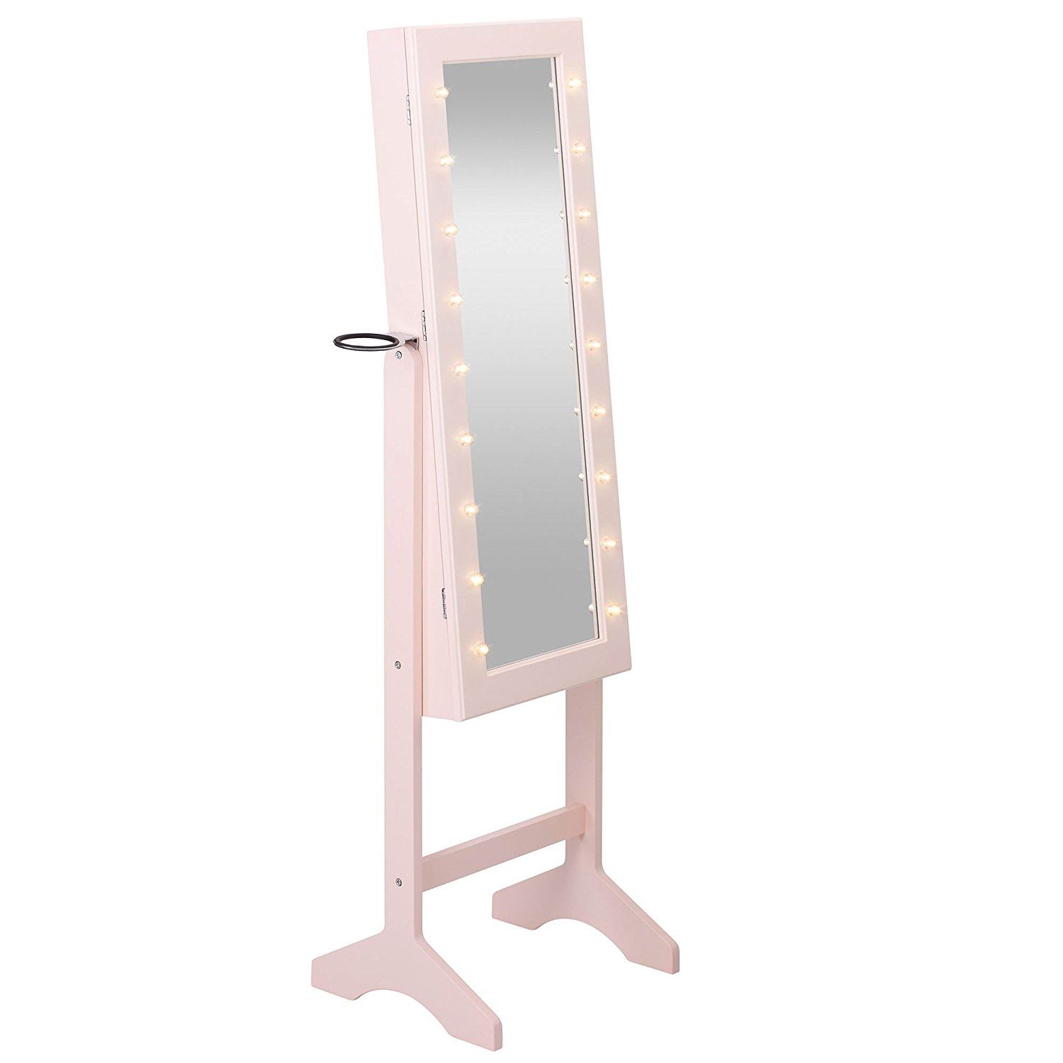 Free Standing Full Length Mirror LED Makeup Jewellery Organiser