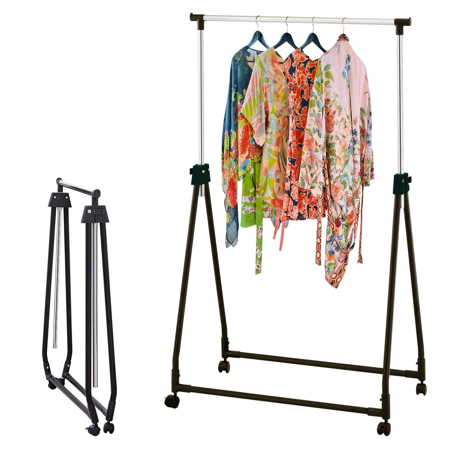 large clothes rail on wheels