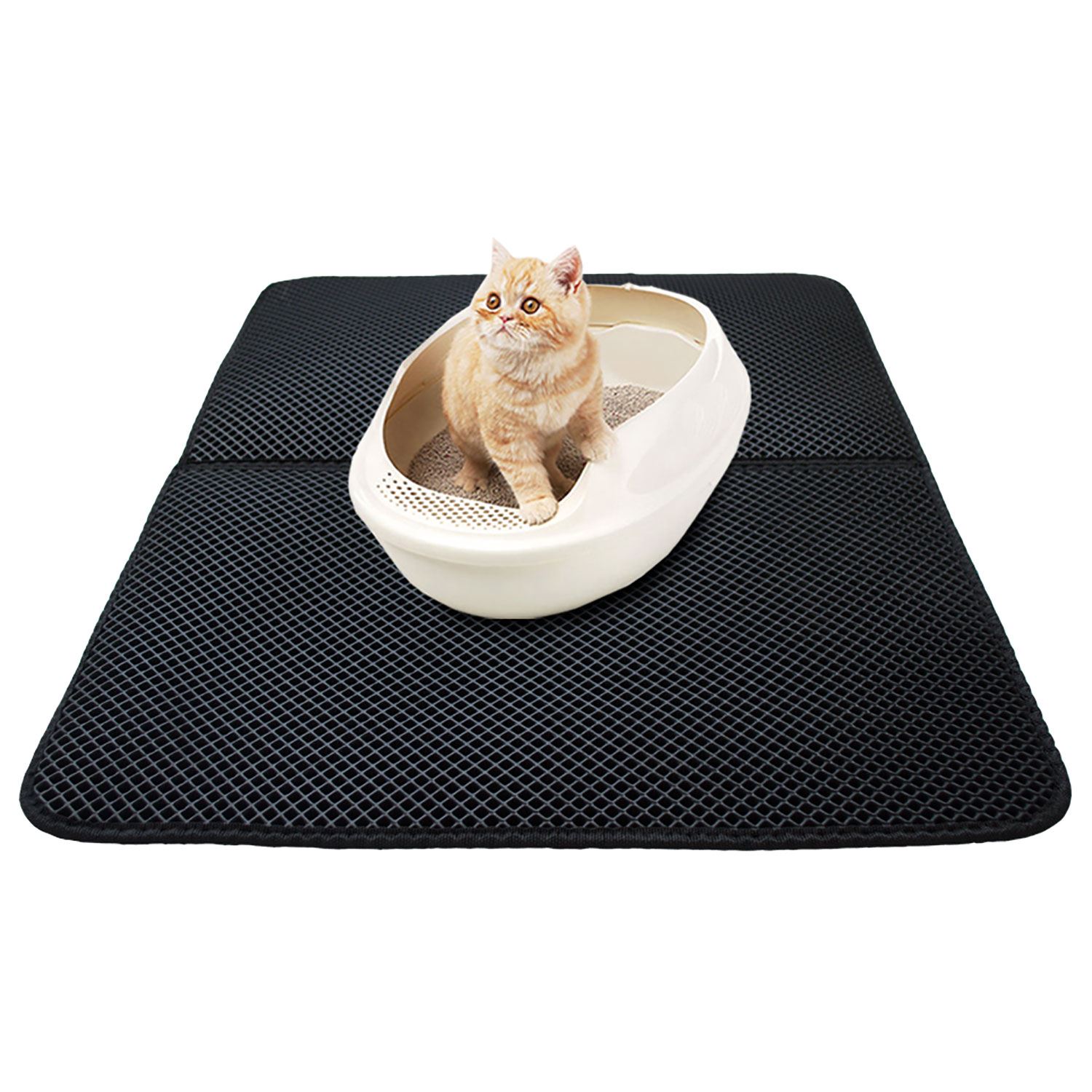CAT LITTER CATCHER TRAY MAT EVA TWO LAYERS KITTEN SCATTER CONTROL PAW