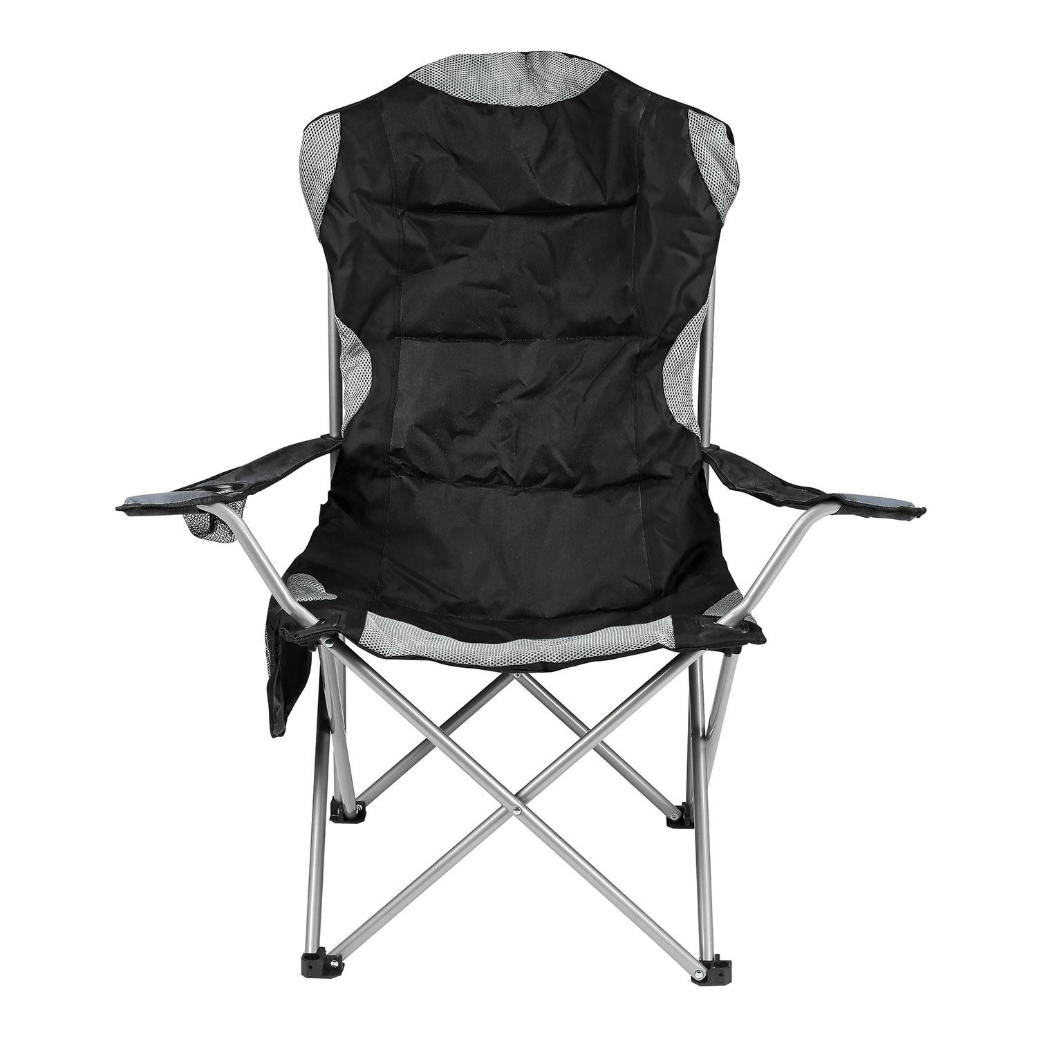 Folding Camping Deluxe Chairs Heavy Duty Luxury Padded with Cup Holder High Back