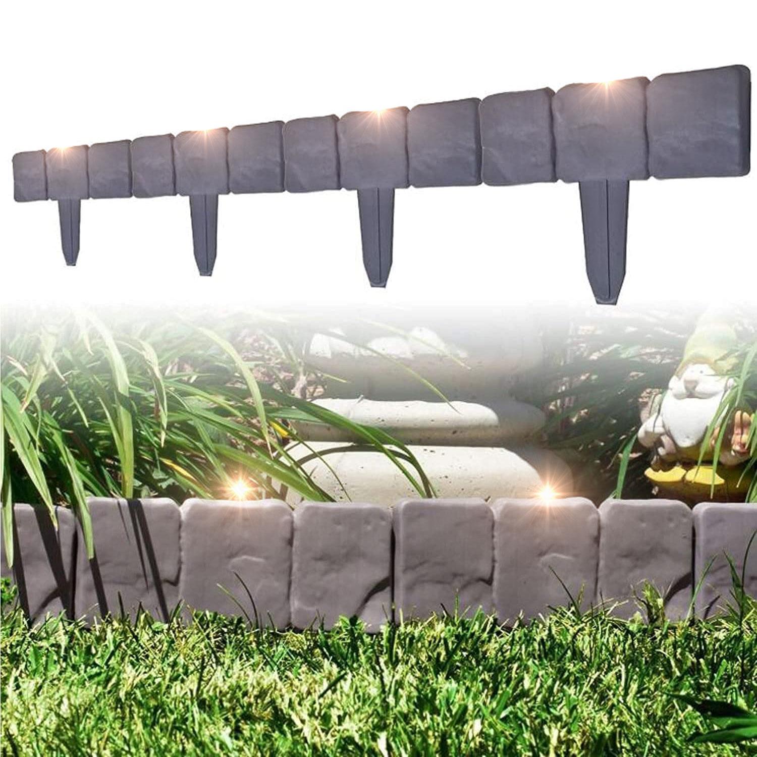 GARDEN BORDER LAWN EDGING FLEXIBLE PLASTIC FLOWER BED HAMMER IN PATH EDGE FENCE - Picture 63 of 86