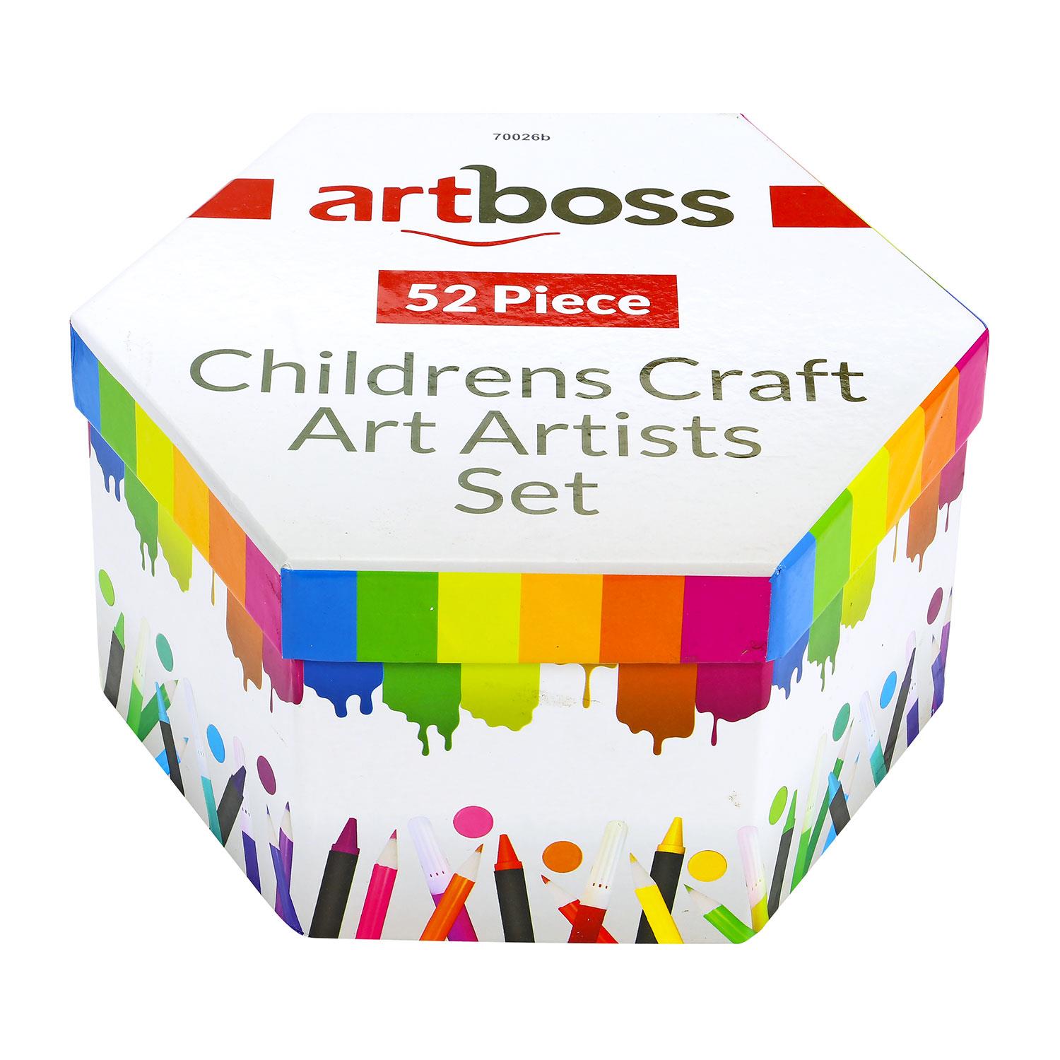 CHILDRENS CRAFT ART Set Artist Box Crayons Pens Paints Pencils Activity