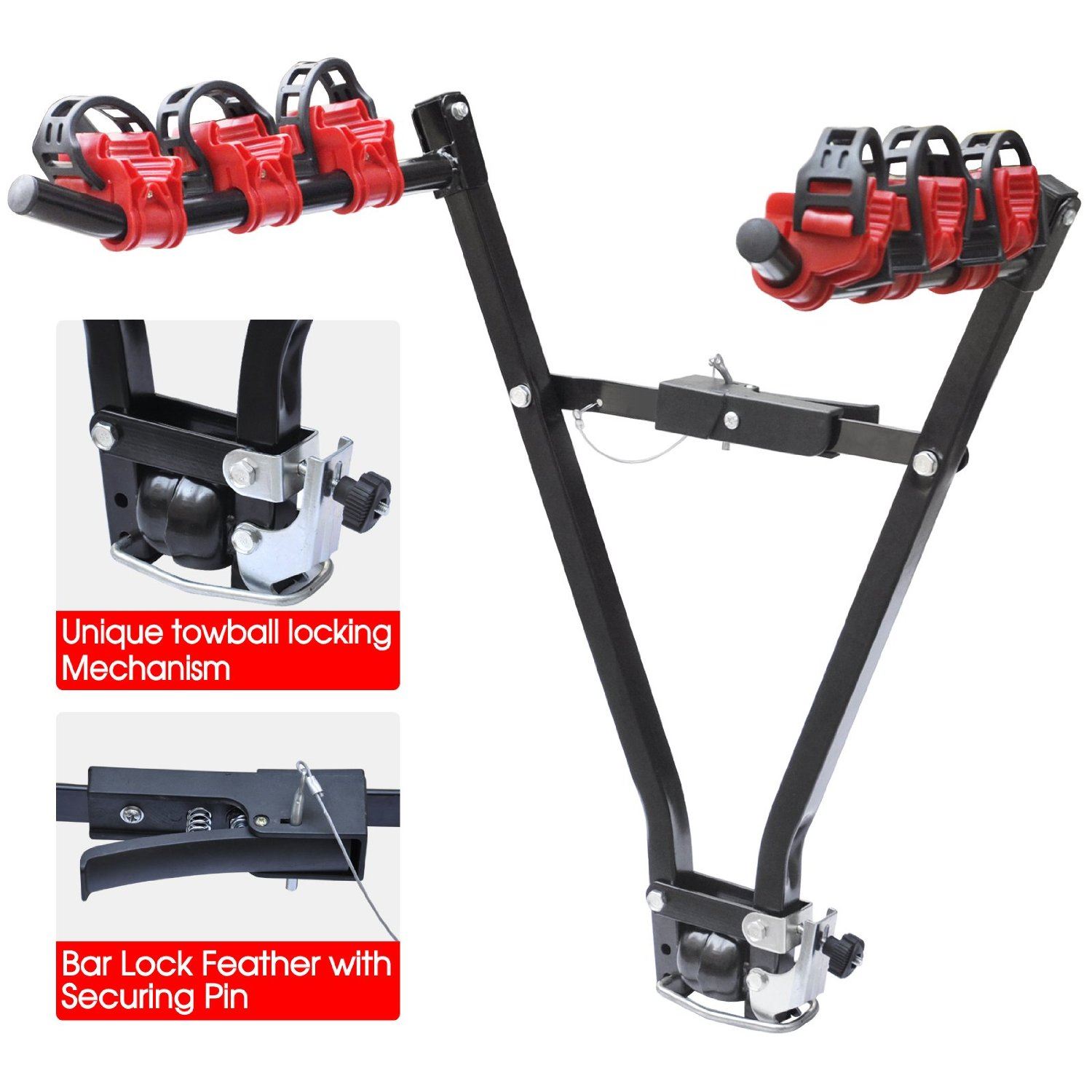 3 BIKE CYCLE BICYCLE MOUNTAIN REAR TOWBAR MOUNT CAR 4X4 CARRIER RACK
