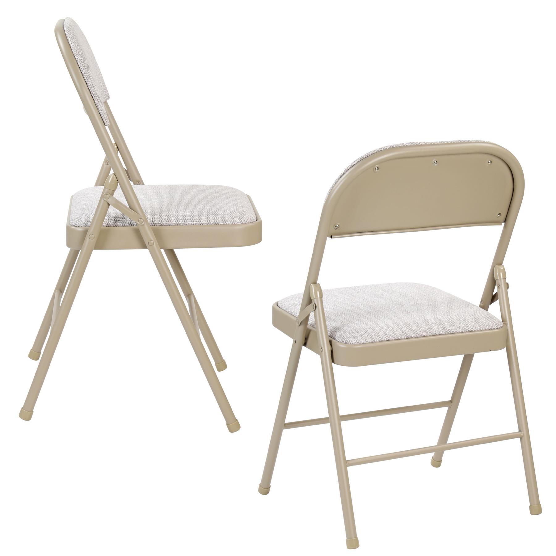 Deluxe Strong Steel Metal Frame Fabric Padded Folding Office Back Rest Chair New - Picture 7 of 23