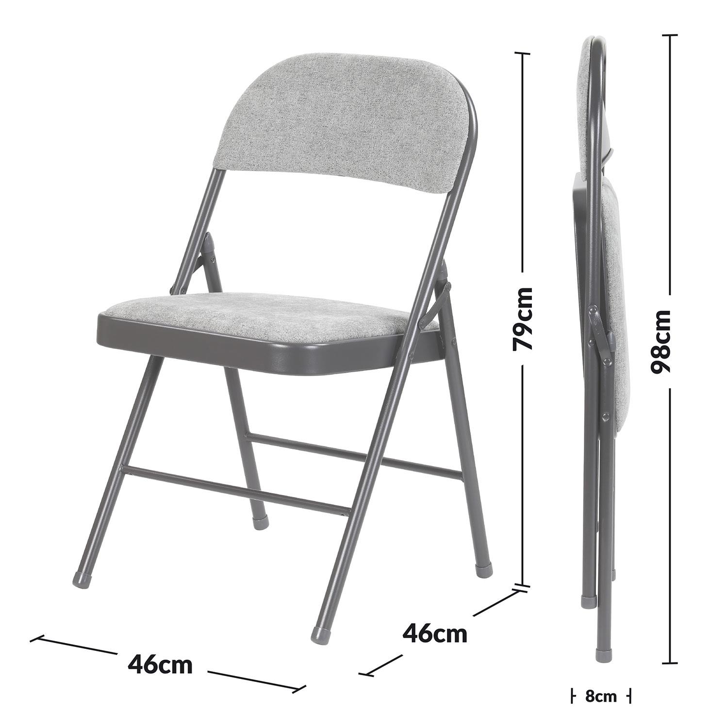 Deluxe Strong Steel Metal Frame Fabric Padded Folding Office Back Rest Chair New - Picture 23 of 23