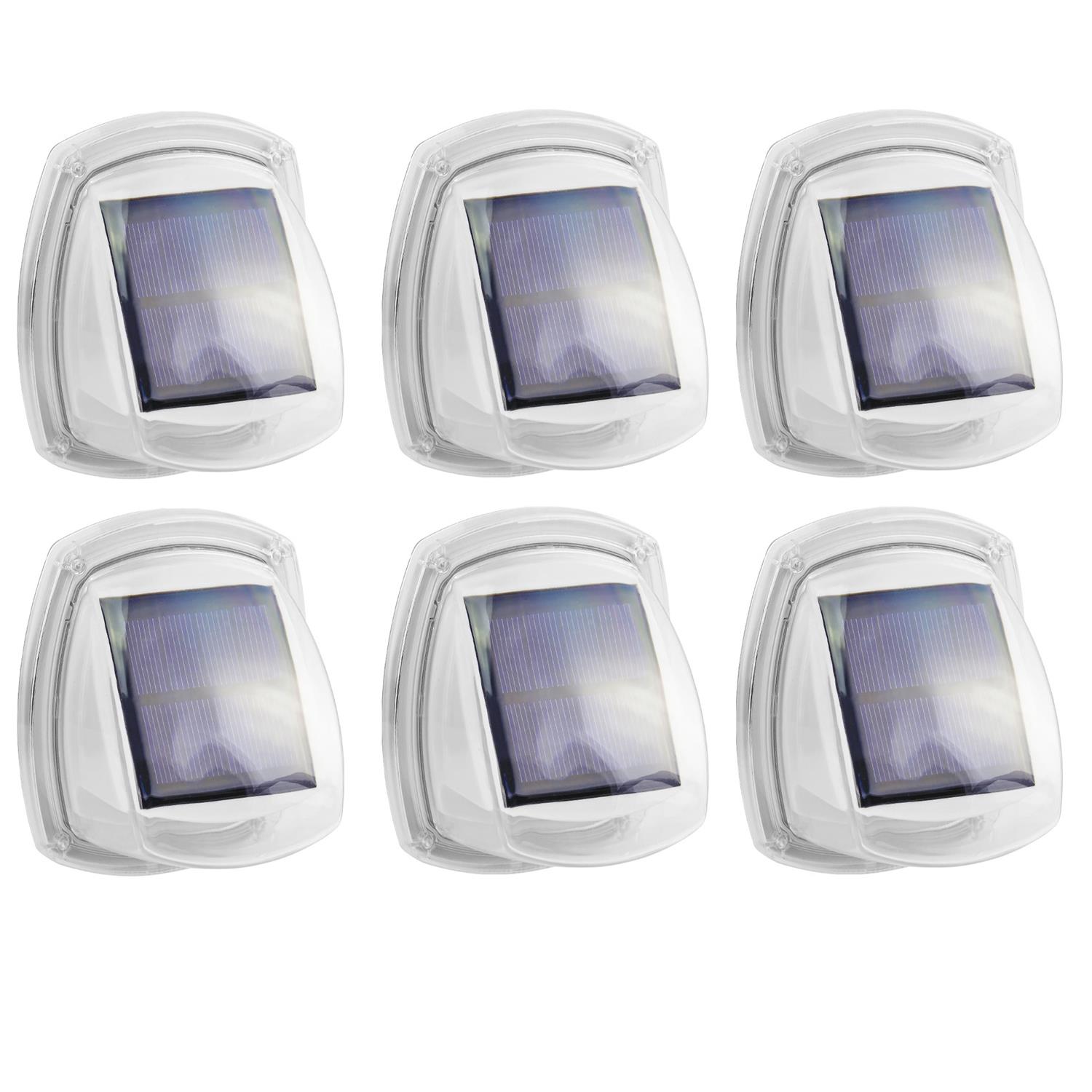 Solar Powered LED Garden Fence Lights Wall Patio Door Decking Outdoor Lighting
