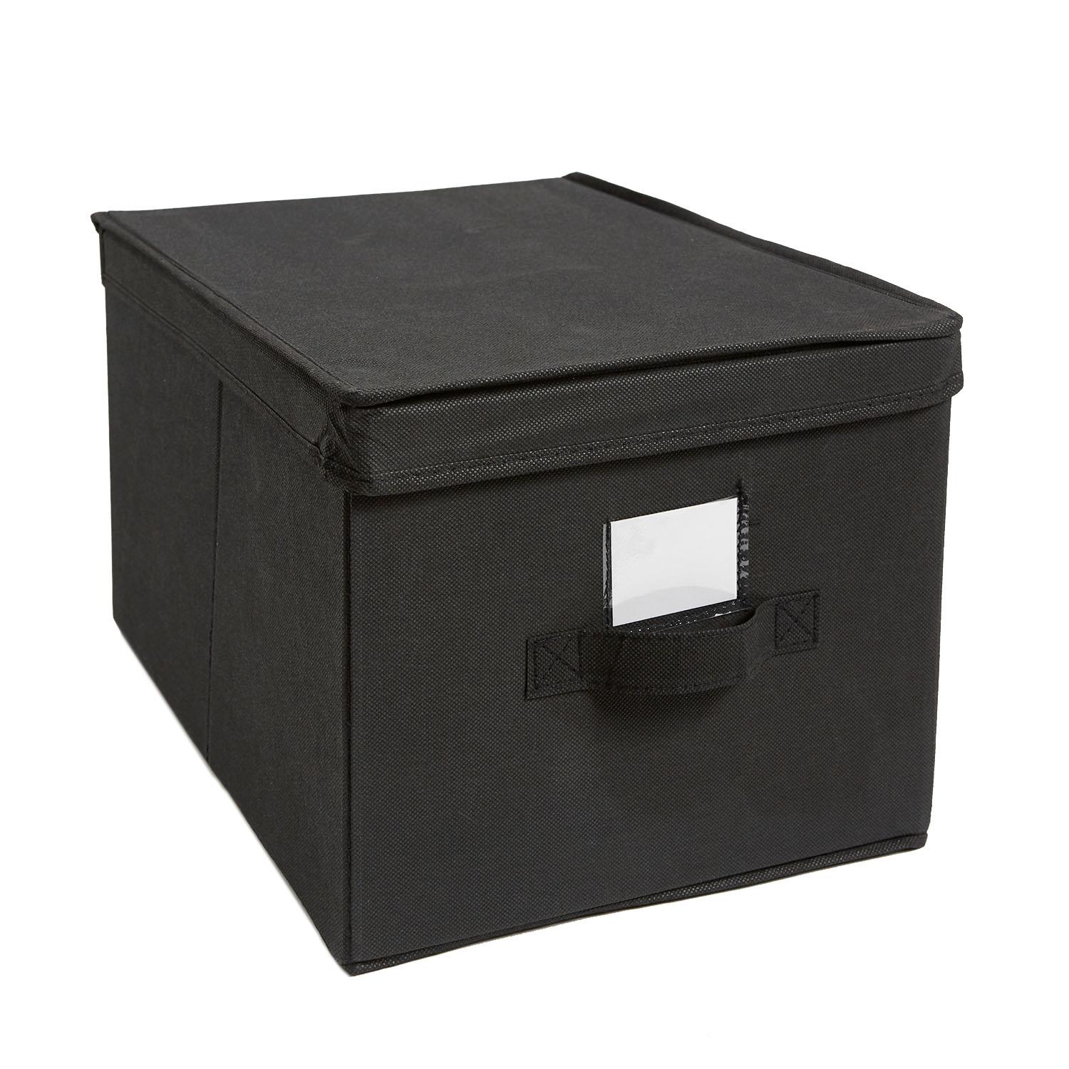 Set Of 3 Foldable Fabric Storage Boxes With Lid Clothes Organizer Cube