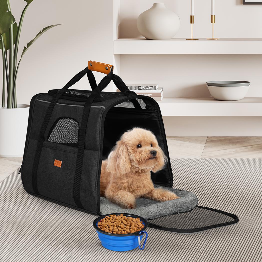 Large Pet Carrier Bag Portable Soft Fabric Mesh Folding Dog Cat Puppy Travel New - Picture 11 of 17