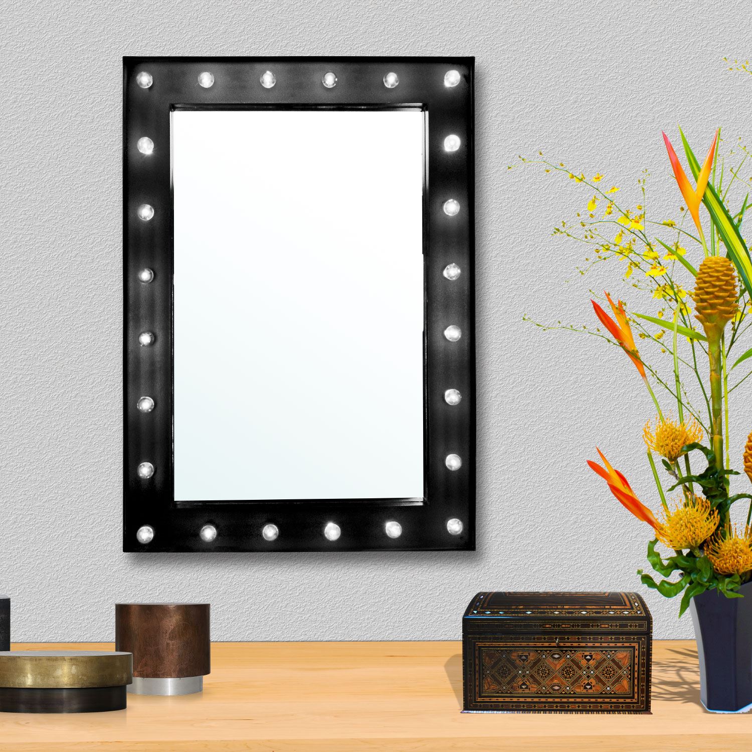 Large Vanity Mirror with Light Hollywood Makeup Mirror Wall Mounted