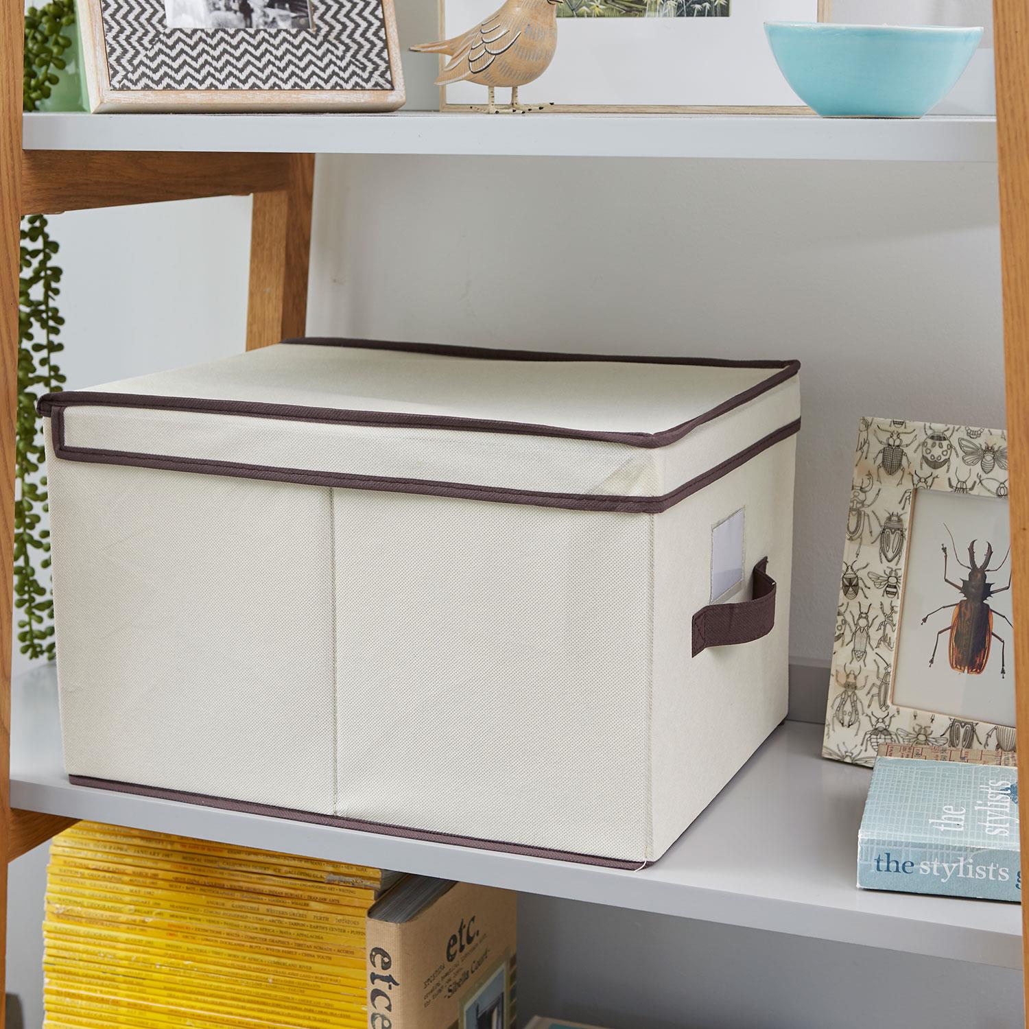 Set of 3 Foldable Collapsible Fabric Storage Basket Organiser Cubes