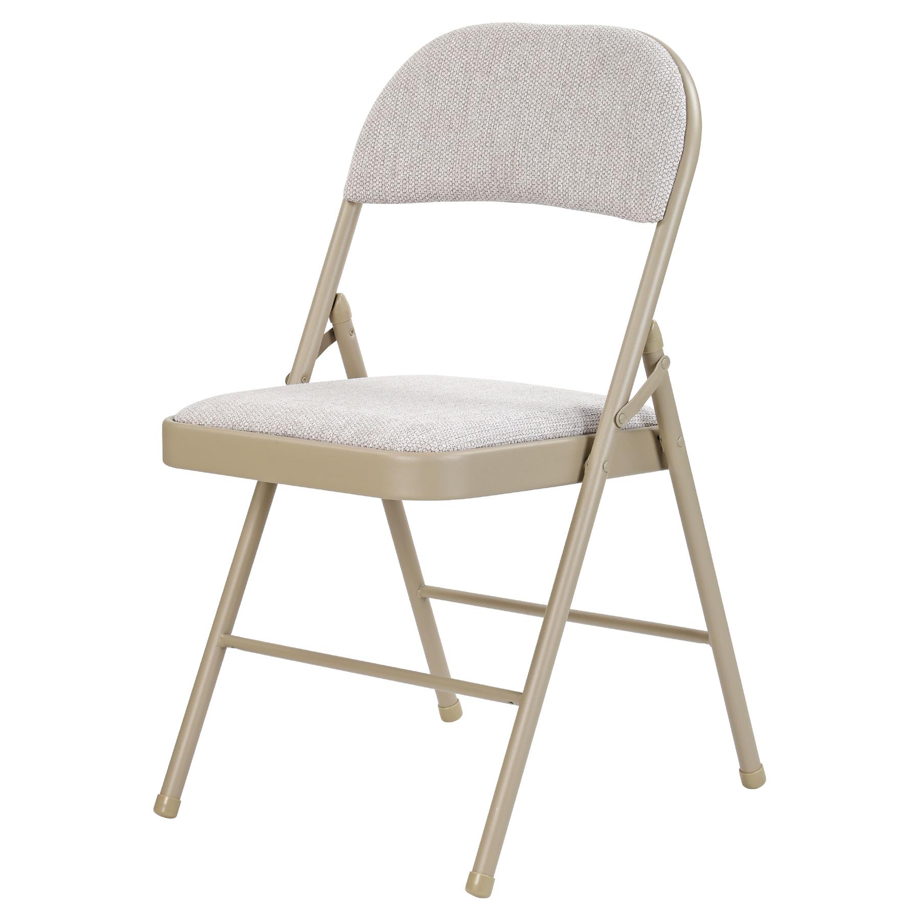 Deluxe Strong Steel Metal Frame Fabric Padded Folding Office Back Rest Chair New - Picture 2 of 23