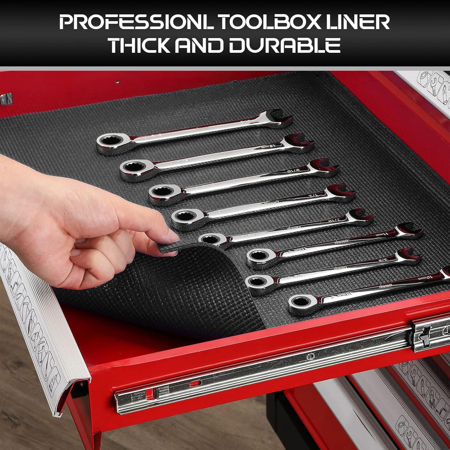 Professional Toolbox Liner Non Slip Heavy Duty Tool Box Foam Drawer Mat Black - Produktbild 1