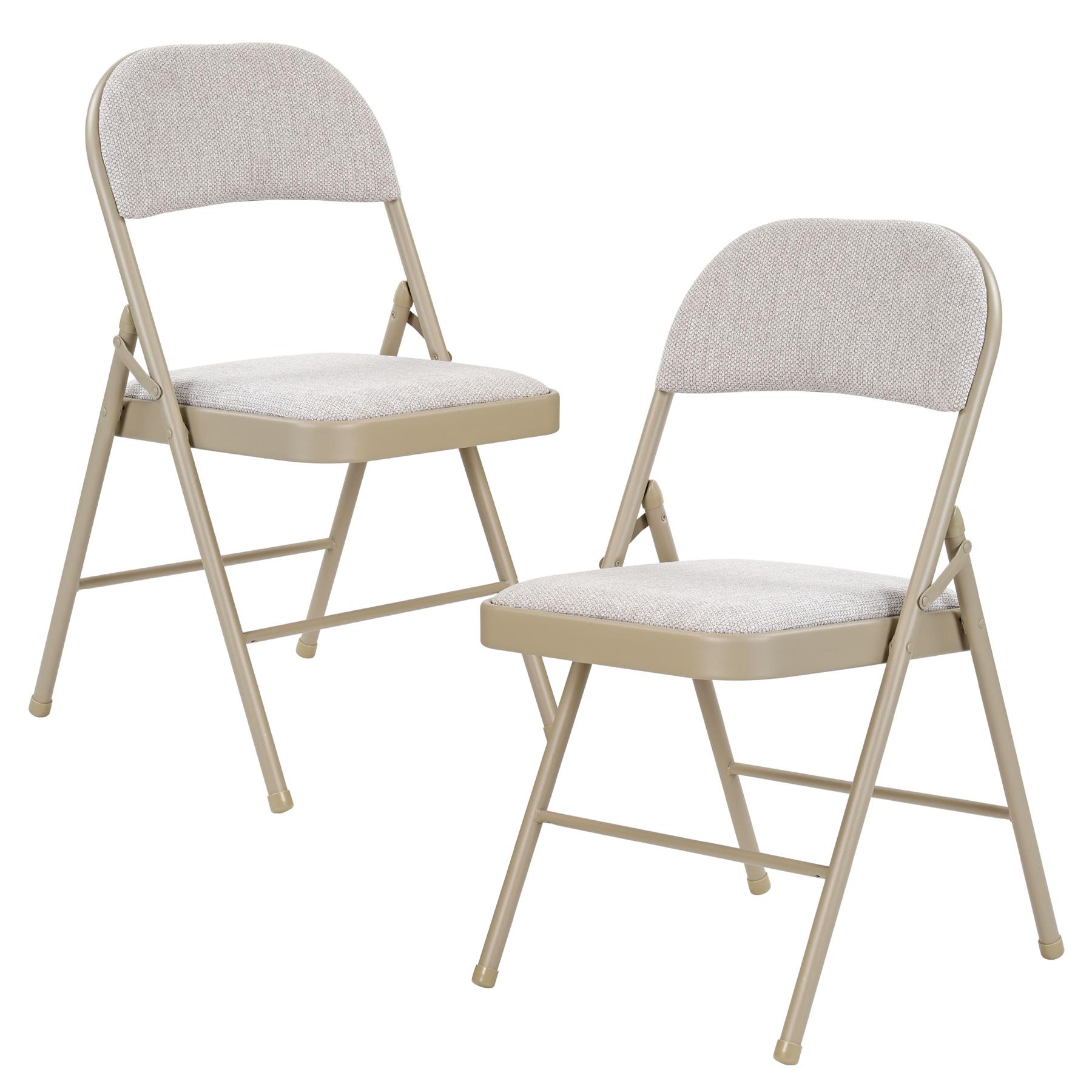 Deluxe Strong Steel Metal Frame Fabric Padded Folding Office Back Rest Chair New - Picture 5 of 23