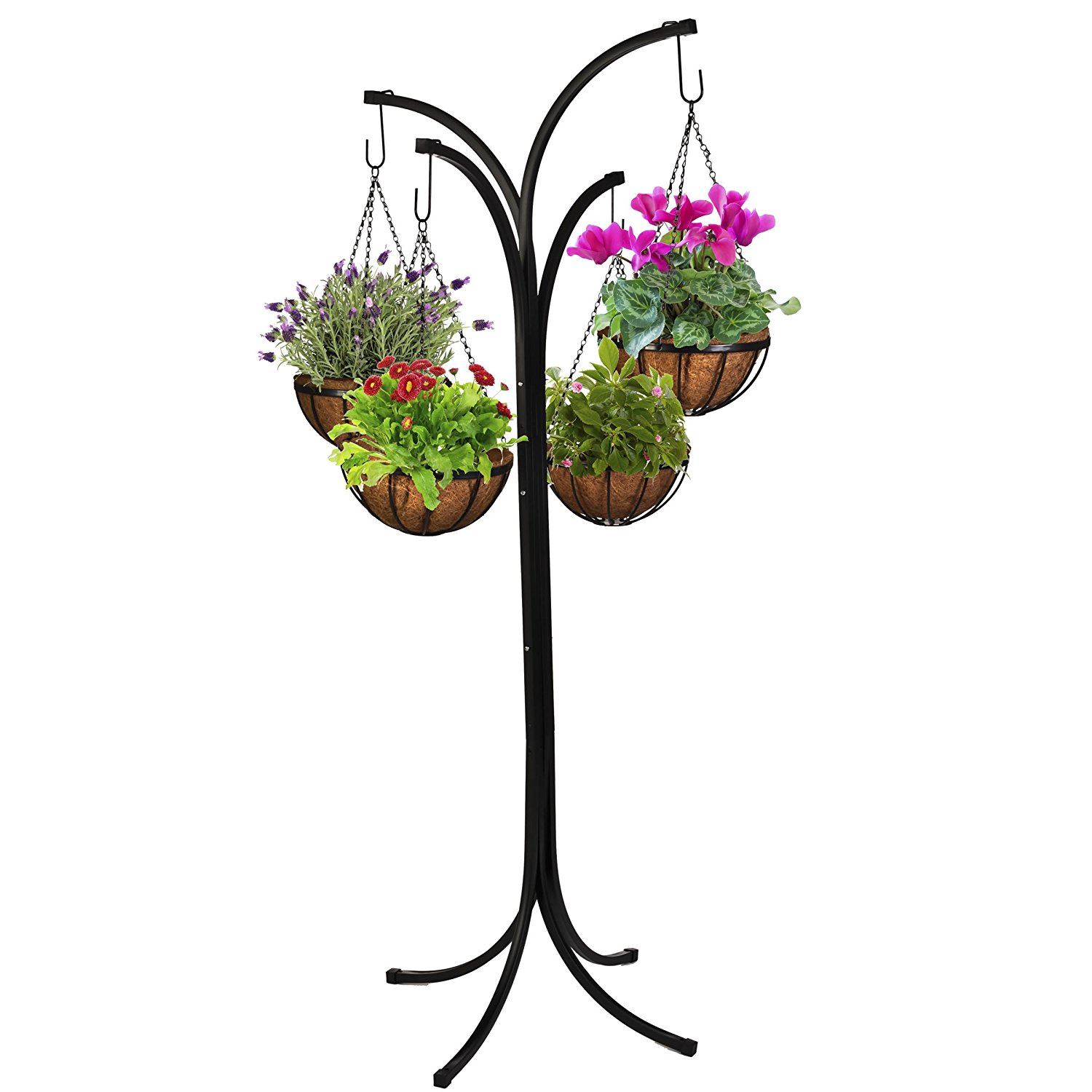 4 ARM TREE CASCADE PLANT HANGING BASKET PLANTER PATIO GARDEN FLOWER