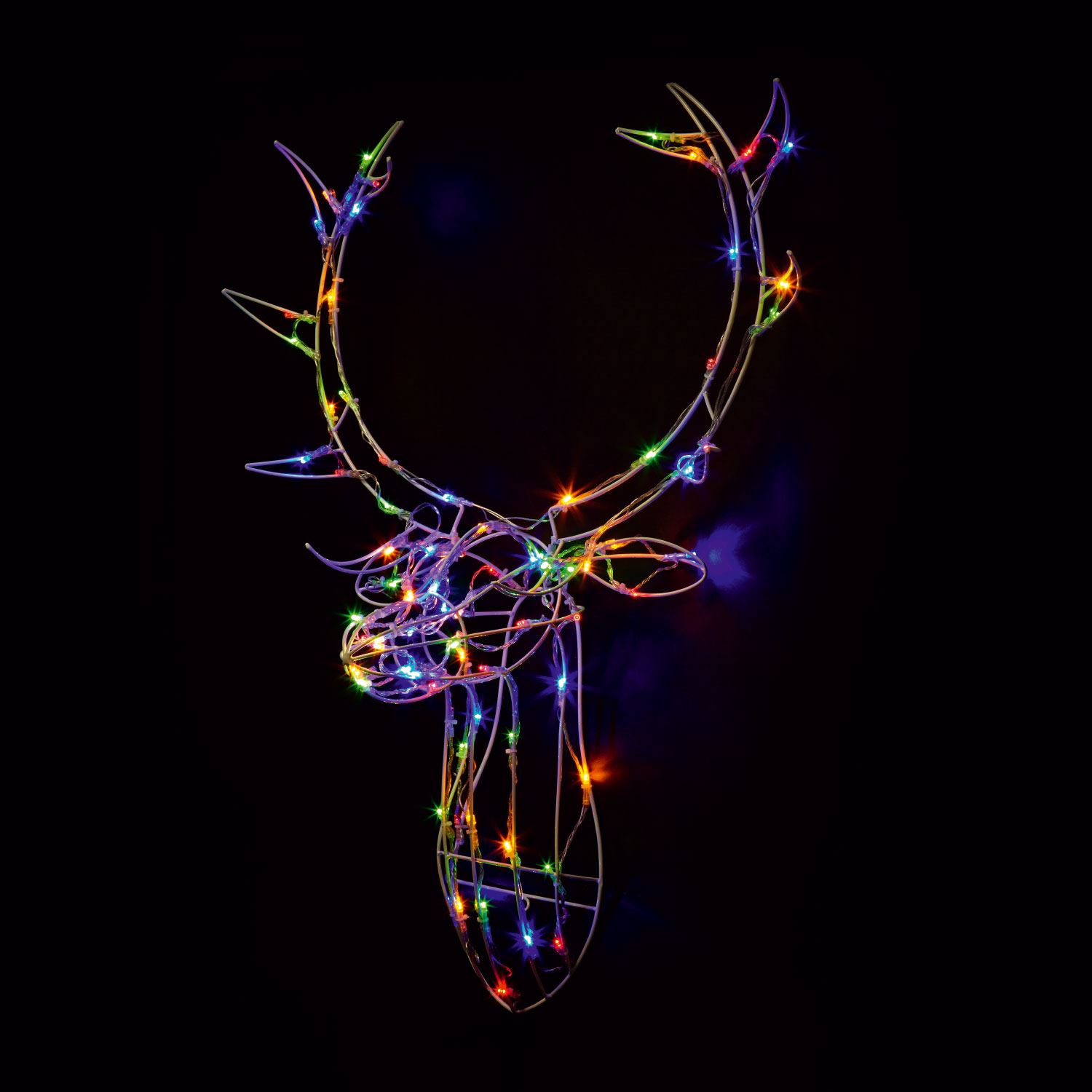 85cm Light Up Reindeer Stag Head Wall Mount 80 Led Xmas Decoration Indoor Light - Picture 2 of 5