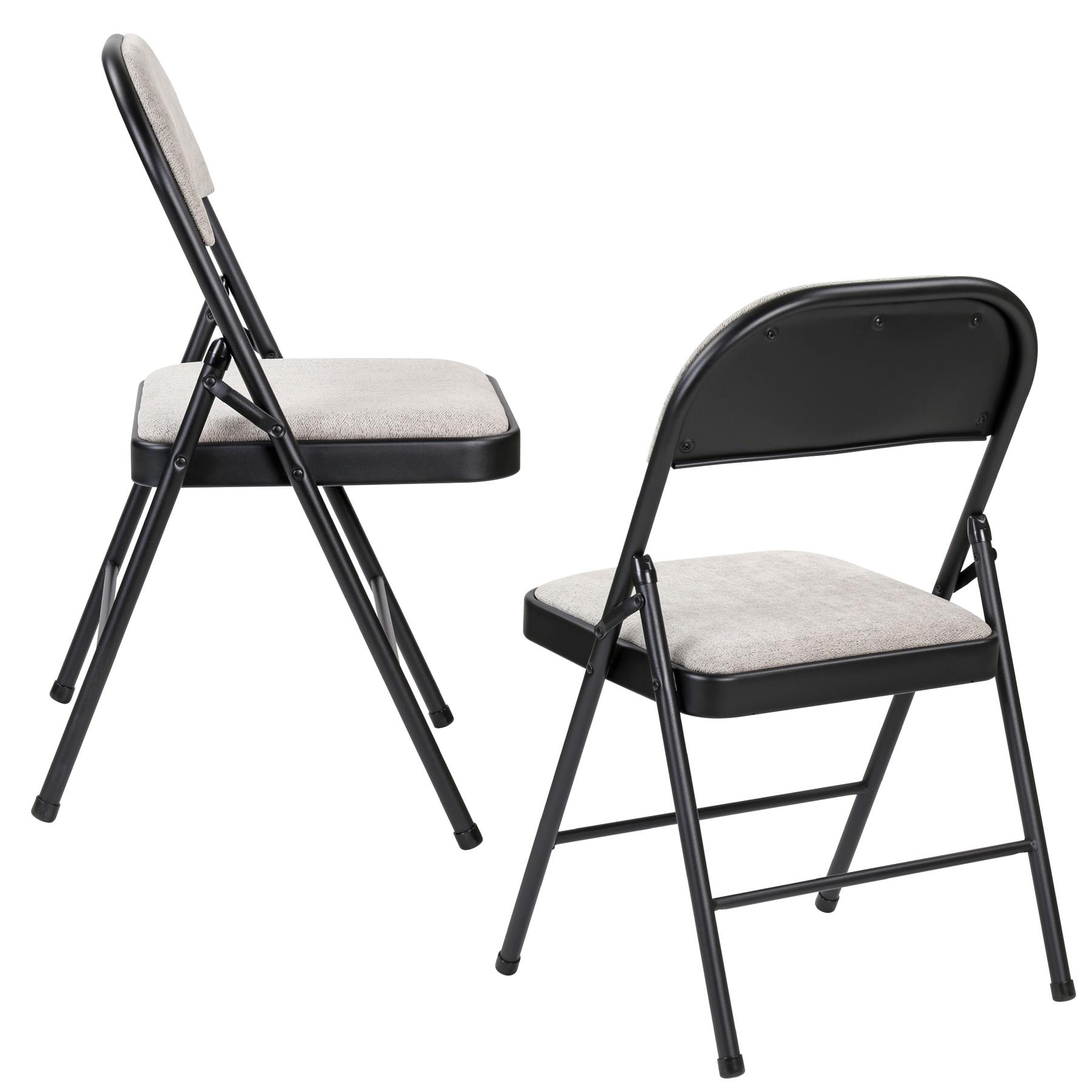 Deluxe Strong Steel Metal Frame Fabric Padded Folding Office Back Rest Chair New - Picture 14 of 23