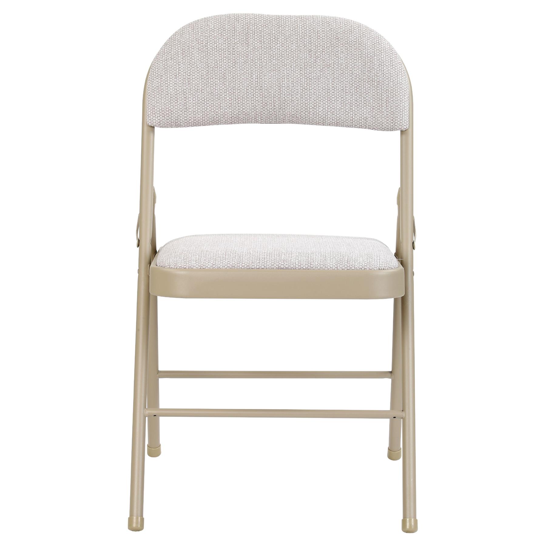 Deluxe Strong Steel Metal Frame Fabric Padded Folding Office Back Rest Chair New - Picture 6 of 23
