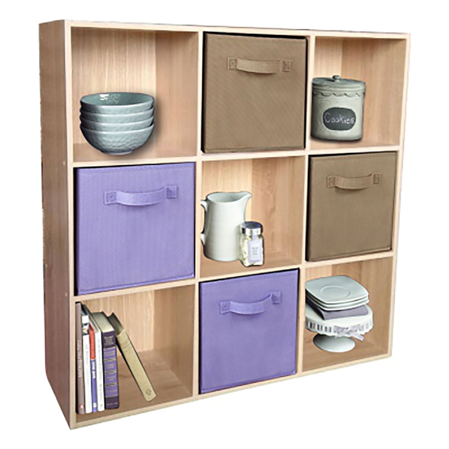 9 Cube Wooden Bookcase Shelving Display Shelves Storage Unit Wood Shelf