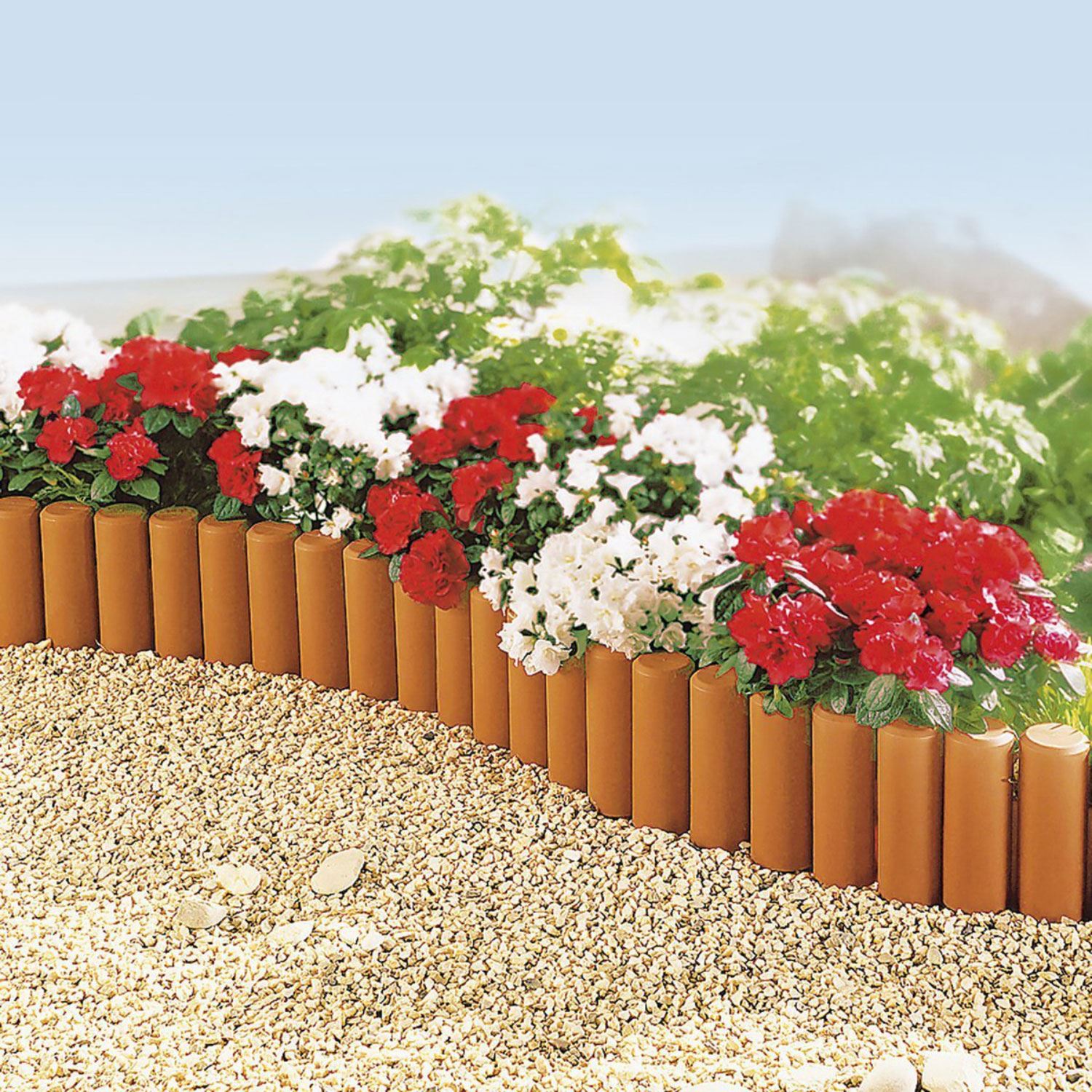 GARDEN BORDER LAWN EDGING FLEXIBLE PLASTIC FLOWER BED HAMMER IN PATH EDGE FENCE - Picture 45 of 86
