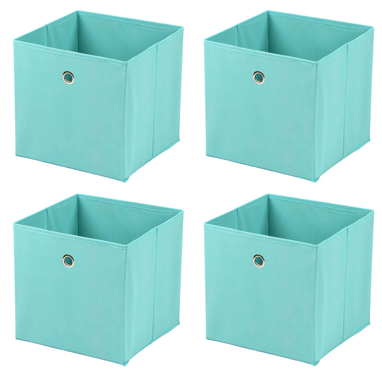 4X FOLDABLE CANVAS STORAGE COLLAPSIBLE FOLDING BOX FABRIC CUBE CLOTH BASKET BAG eBay